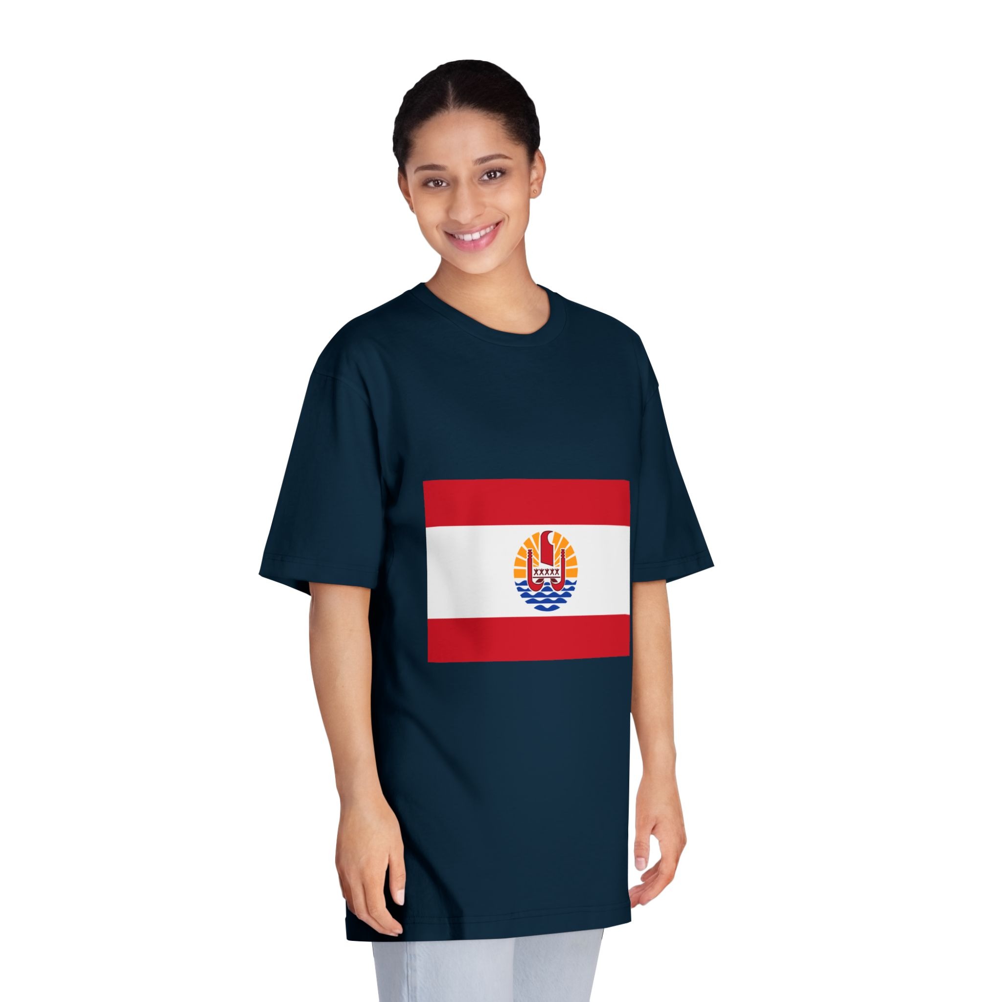Flag of French Polynesia Unisex Classic Crewneck T Shirt - Image 19