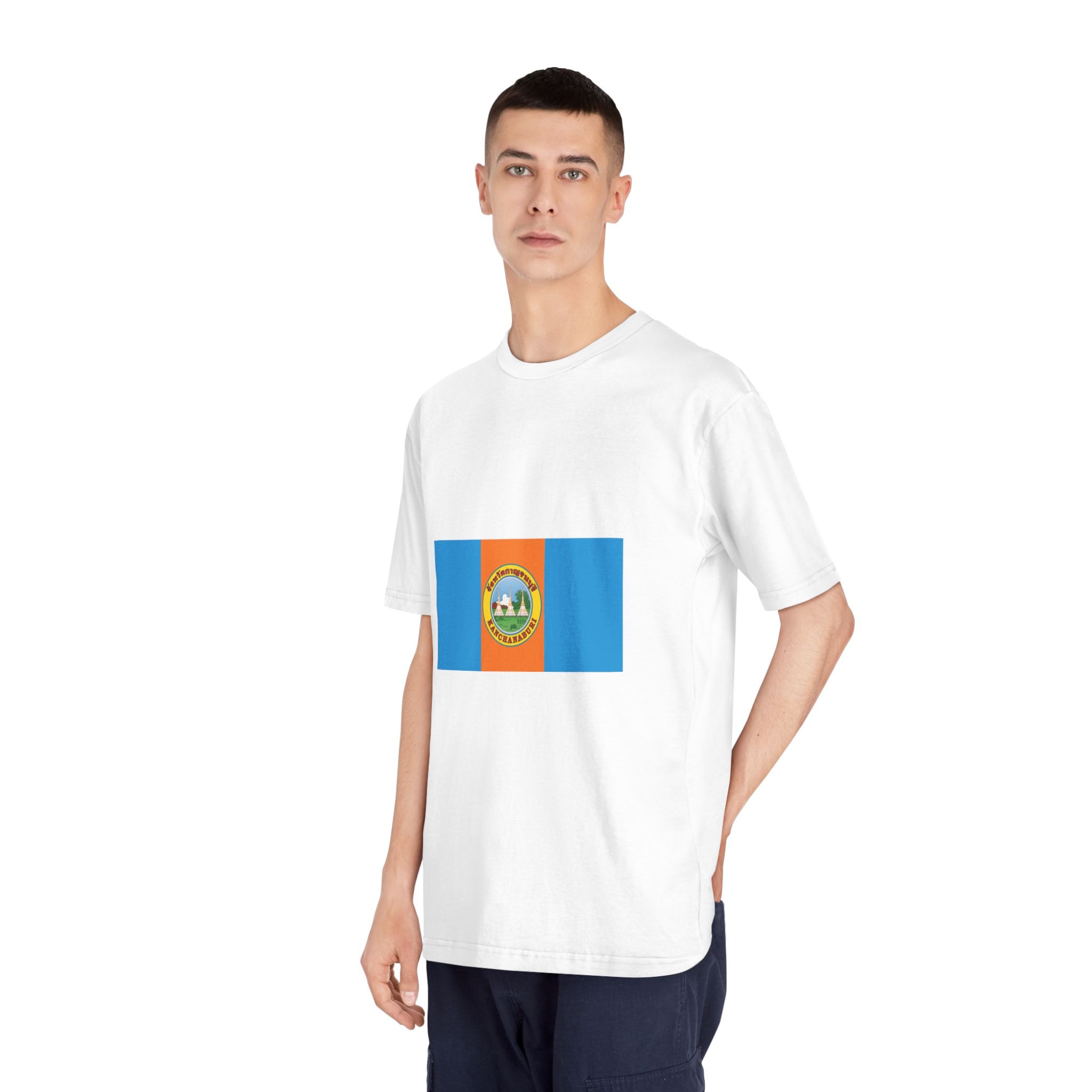 Flag of Kanchanaburi Province (2 1) Unisex Classic Crewneck T Shirt - Image 4