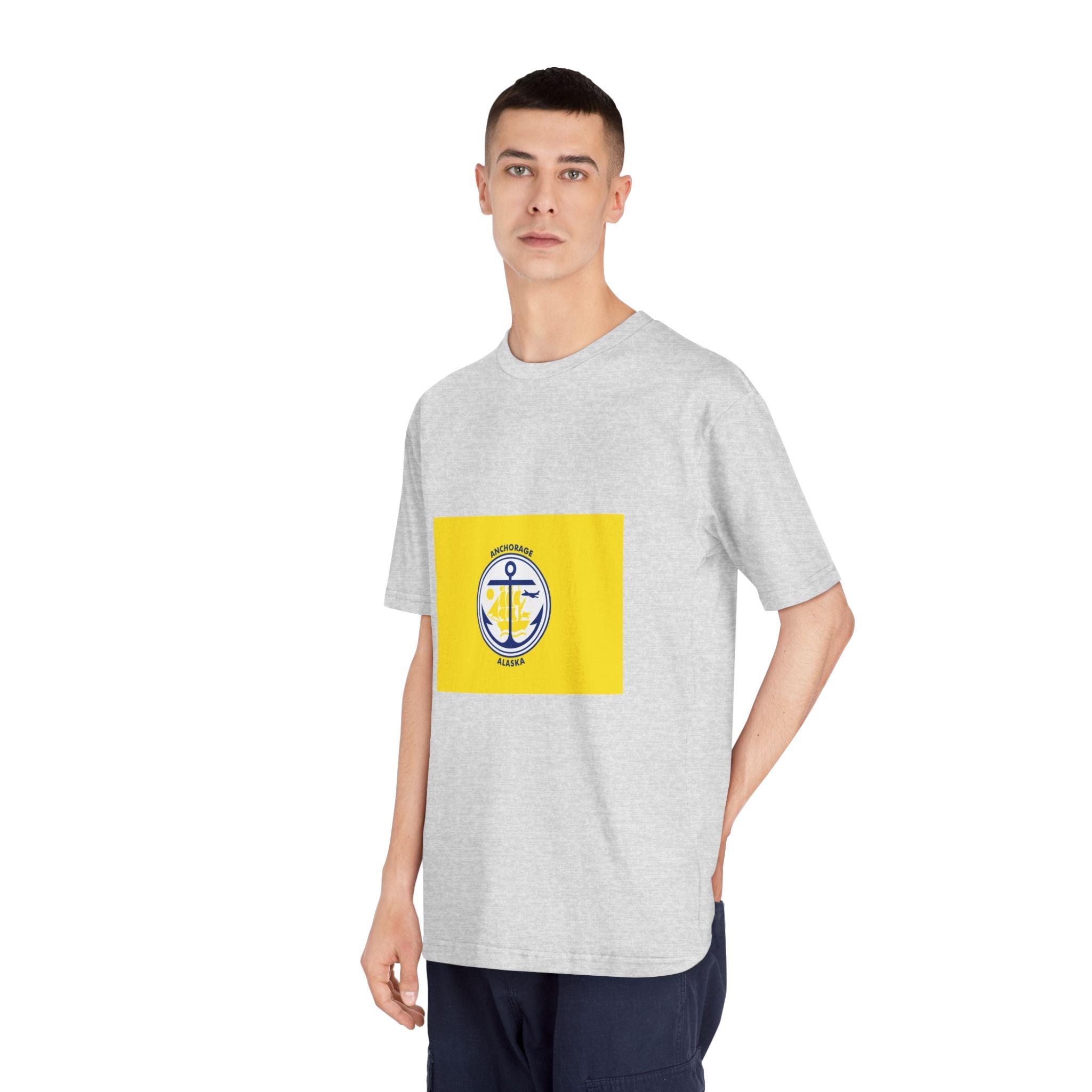 Flag of Anchorage, Alaska Unisex Classic Crewneck T Shirt - Image 16