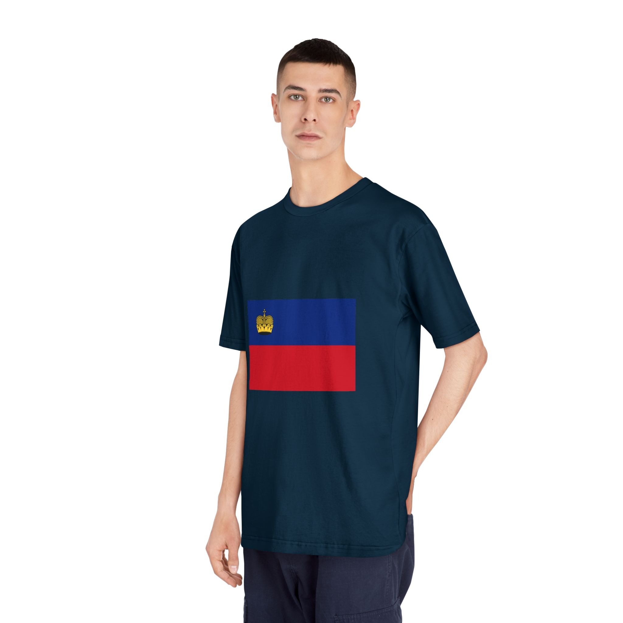 Flag of Liechtenstein Unisex Classic Crewneck T Shirt - Image 20