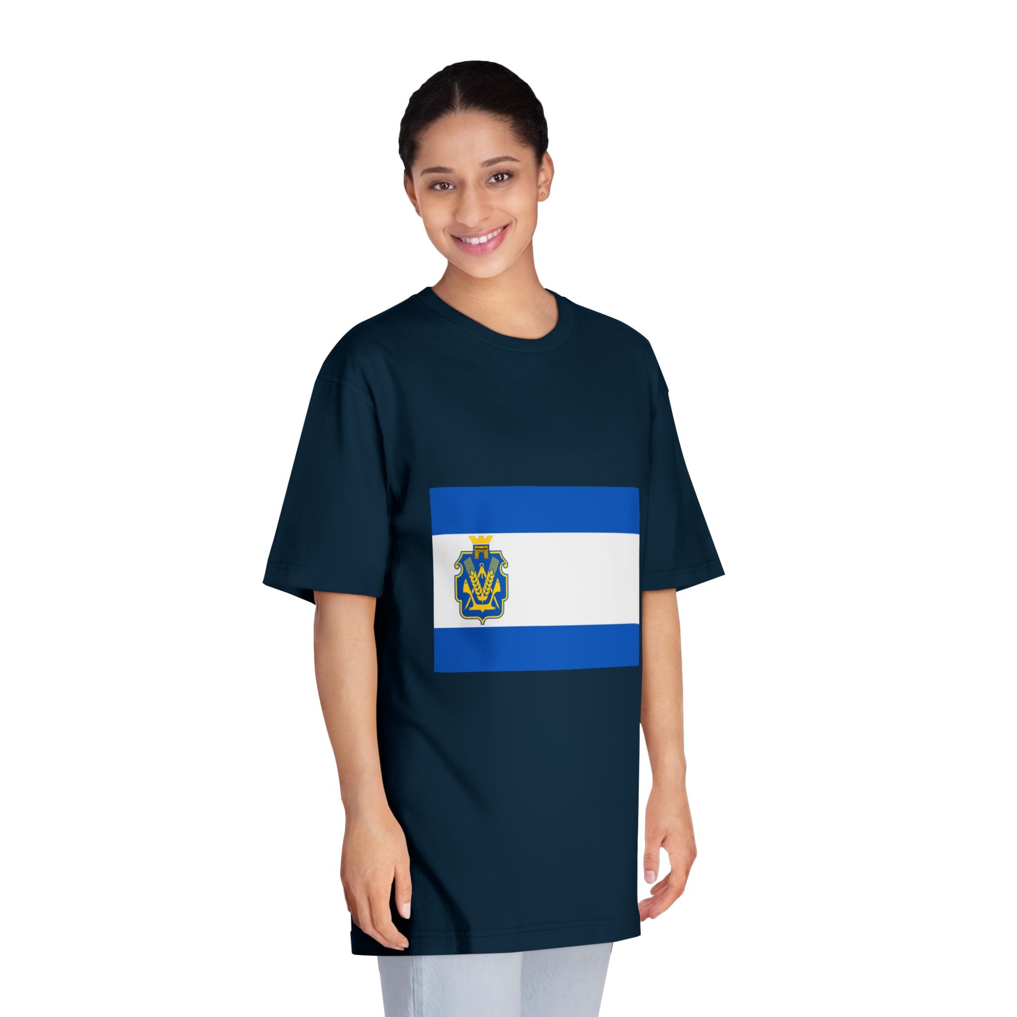 Flag of Kherson Oblast Unisex Classic Crewneck T Shirt - Image 19