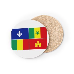 Louisiana Creole Flag Historical Red White Blue Stripes Central Emblem Creole Herit Coasters