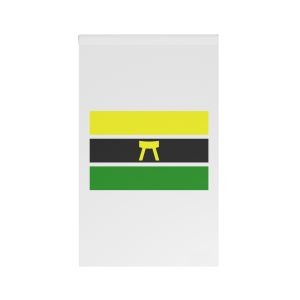 Flag Ashanti Black Yellow Red Stripes With Golden Symbol Ashanti Cultural Ghanaian House Banner