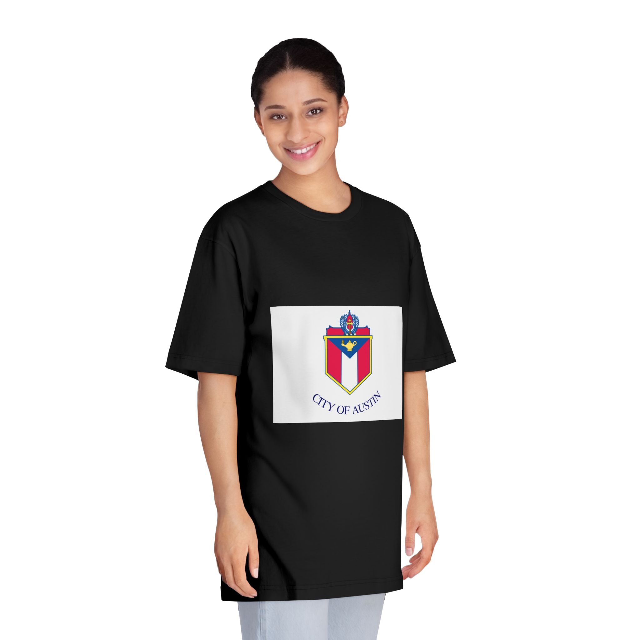 Flag of Austin, Texas Unisex Classic Crewneck T Shirt - Image 7