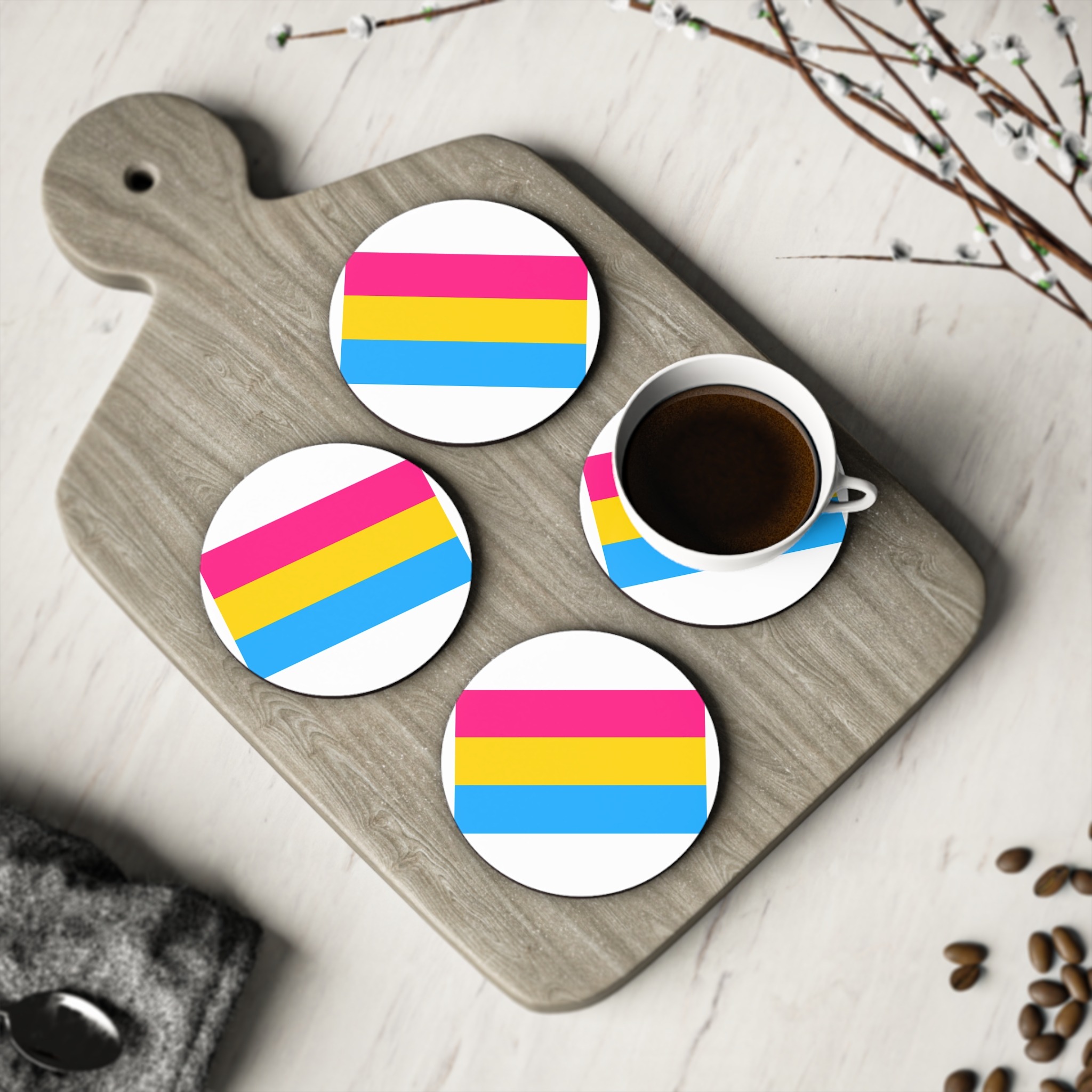 Pansexuality Pride Flag Coasters - Image 4