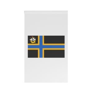 Flag Caithness Scotland Regional Flag With Black Nordic Cross Outlined Yello House Banner