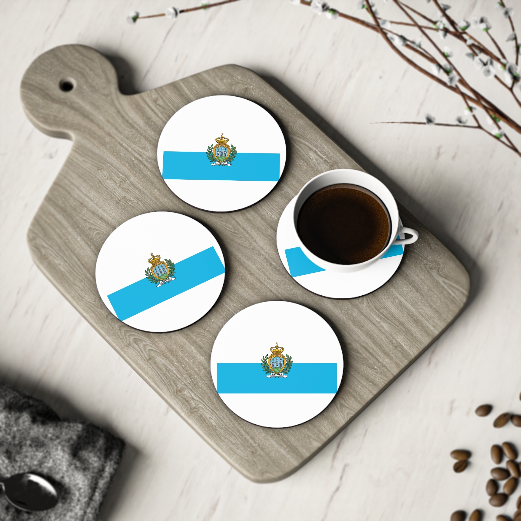 San Marino Flag Coasters - Image 4