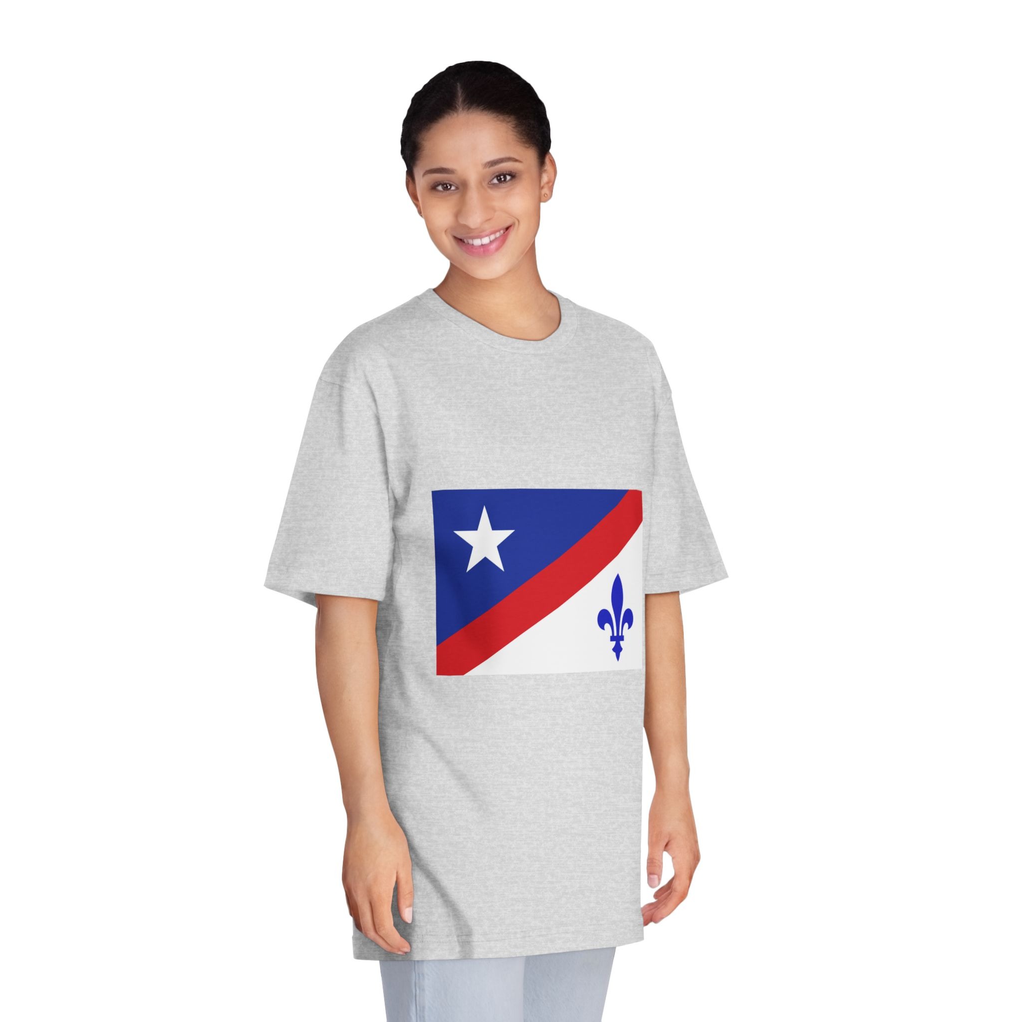 Drapeau Francoamericain Frenchamerican Tricolor Flag Symbol Francophone Comm Unisex Classic Crewneck T Shirt - Image 15