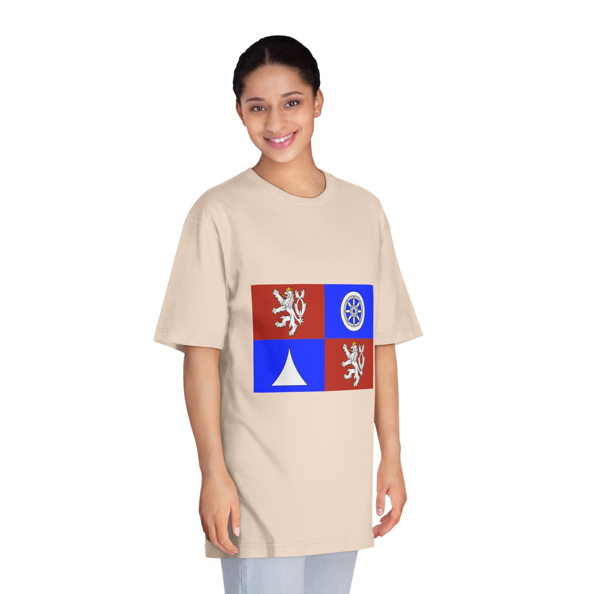 Flag of Liberec Region Unisex Classic Crewneck T Shirt - Image 11