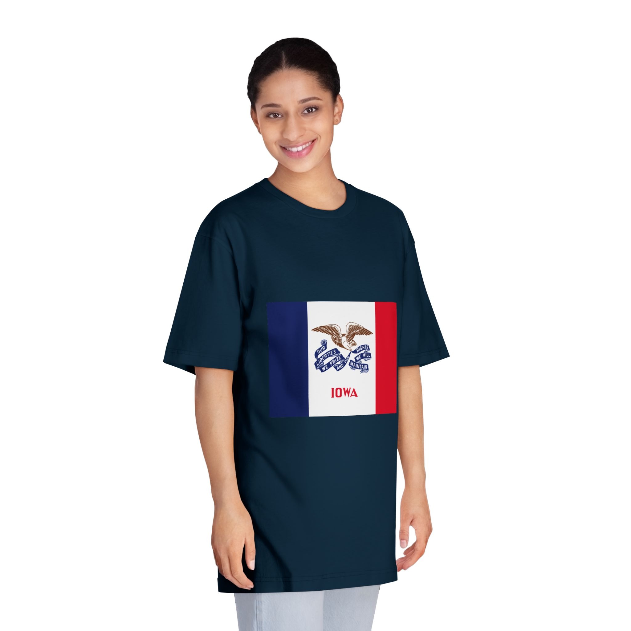 Flag of Iowa Unisex Classic Crewneck T Shirt - Image 19