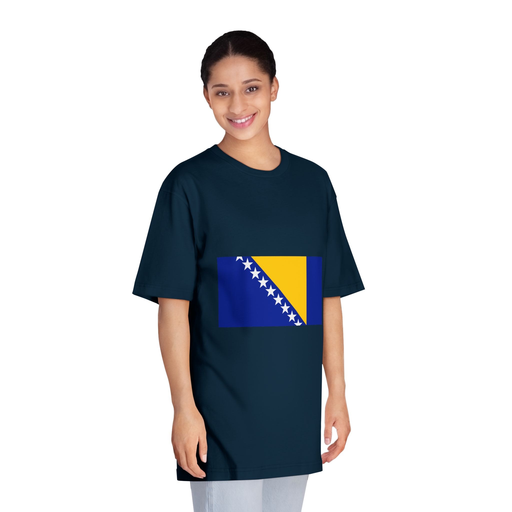 Flag of Bosnia and Herzegovina Unisex Classic Crewneck T Shirt - Image 19