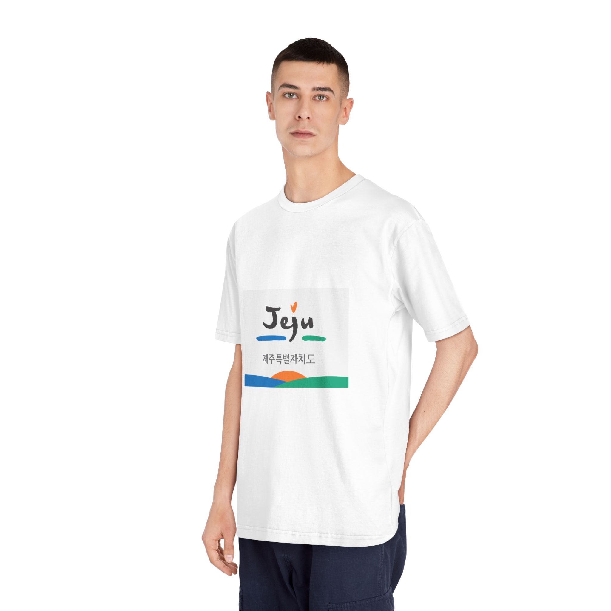 Flag of Jeju Province Unisex Classic Crewneck T Shirt - Image 4
