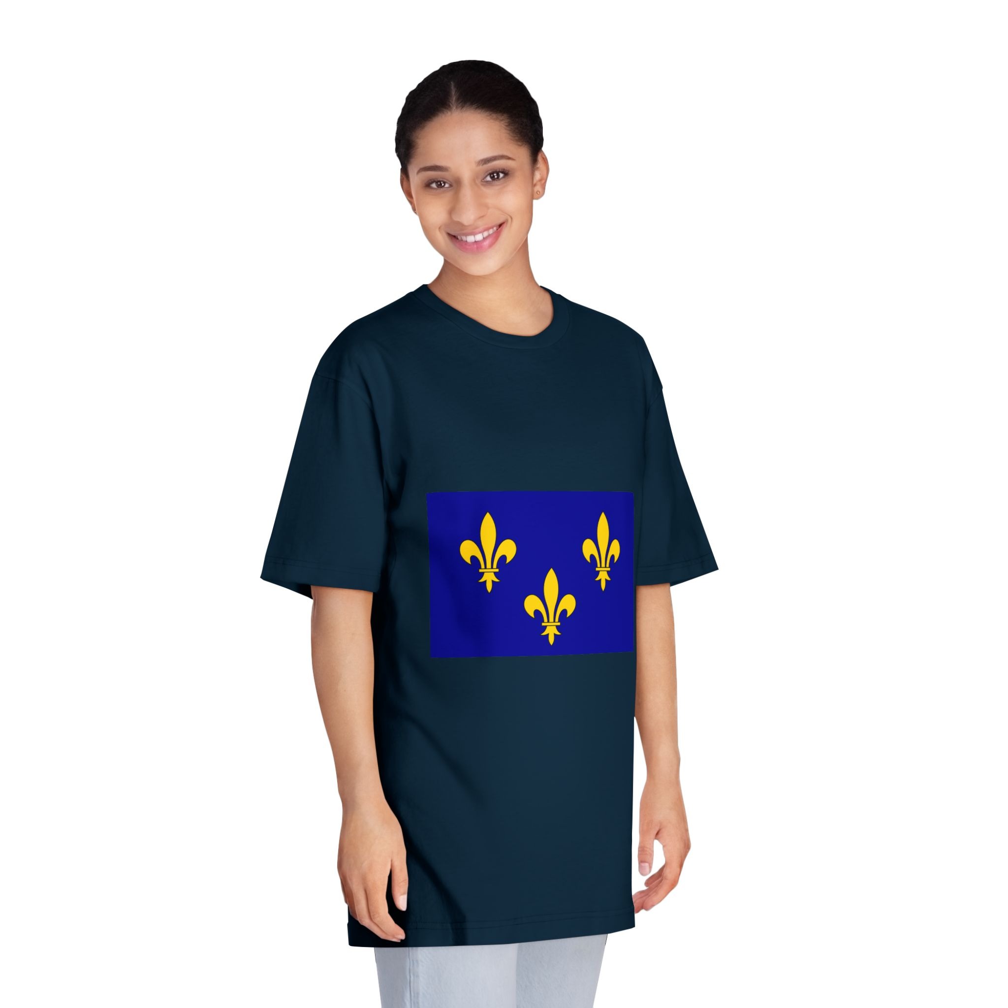 Cultural Flag of Île de France Unisex Classic Crewneck T Shirt - Image 19