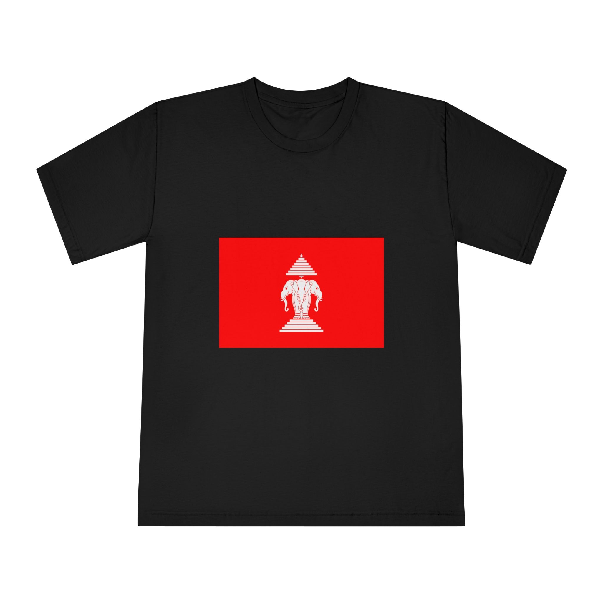 Flag of Laos 1952 1975 Unisex Classic Crewneck T Shirt - Image 5