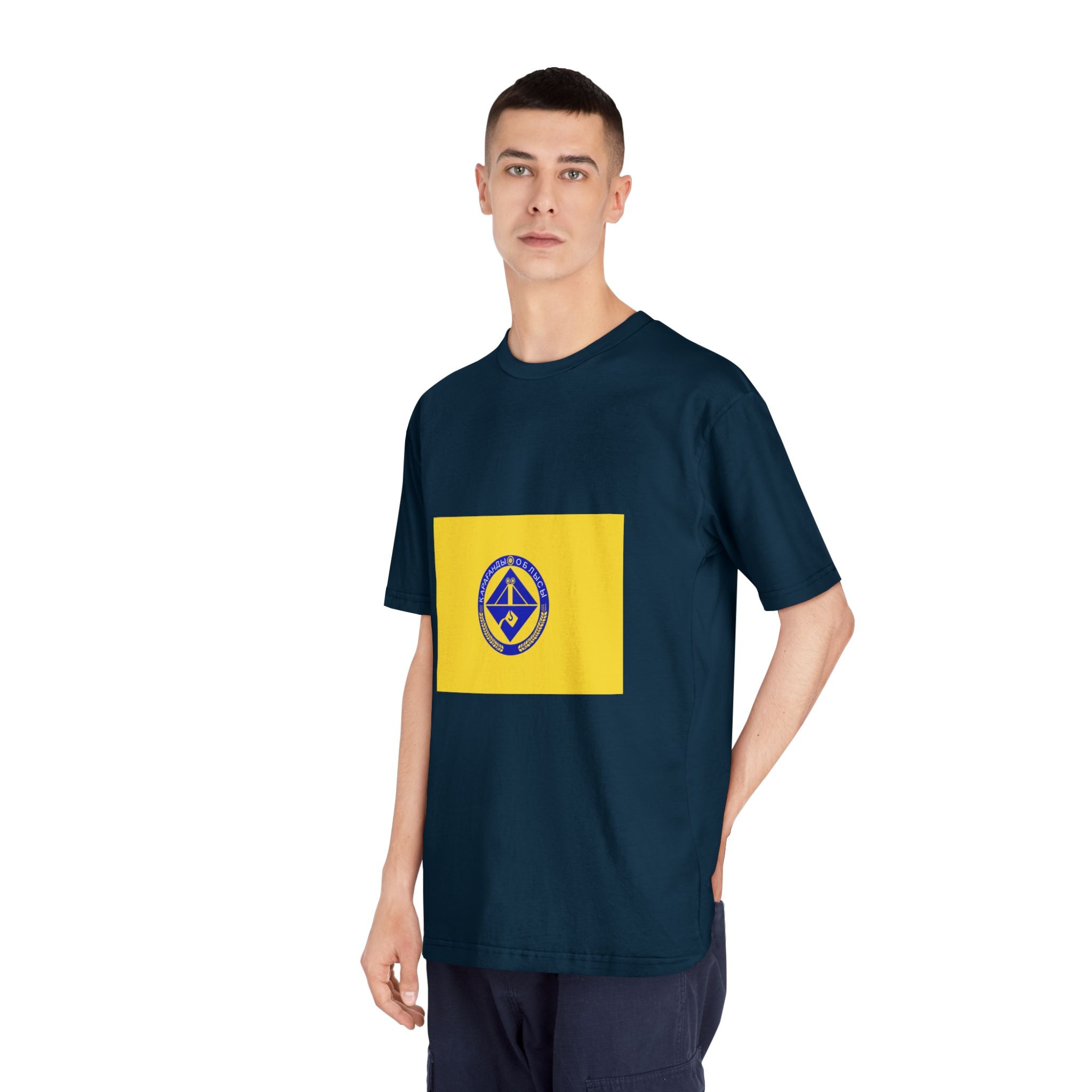 Flag of Karagandy Oblast Unisex Classic Crewneck T Shirt - Image 20