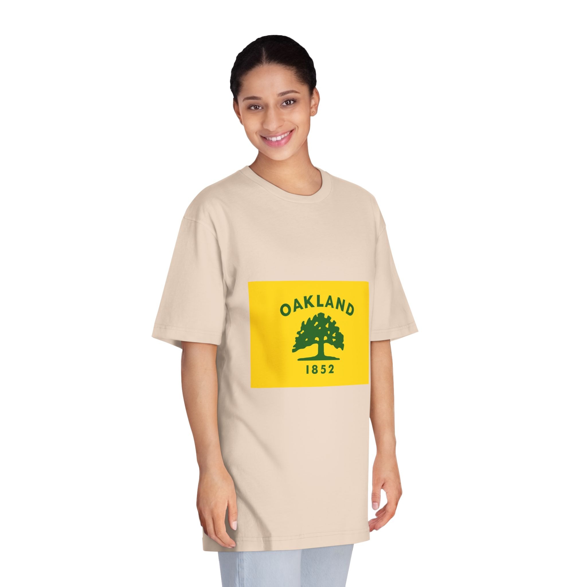Flag of Oakland California Unisex Classic Crewneck T Shirt - Image 11