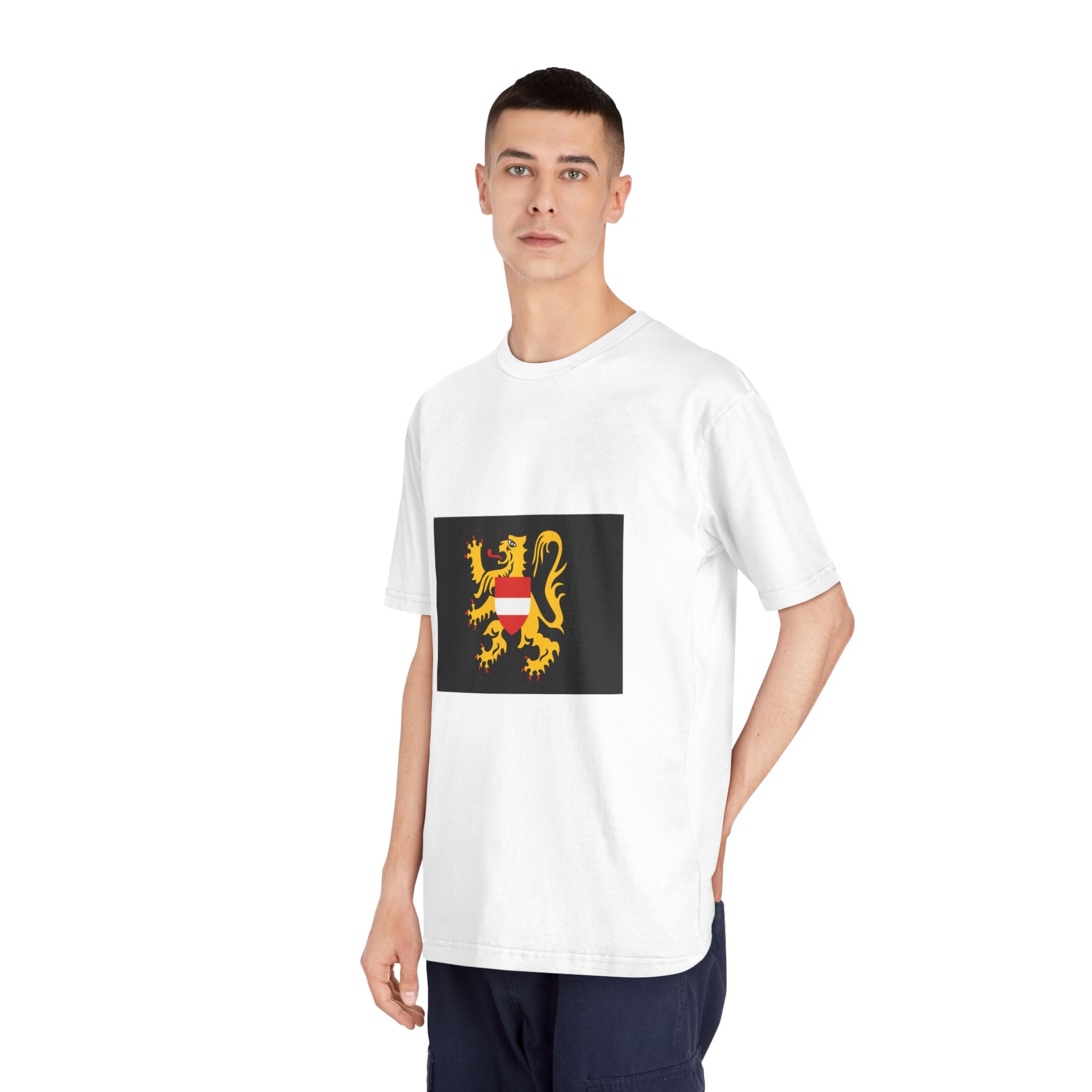 Flag of Flemish Brabant Unisex Classic Crewneck T Shirt - Image 4