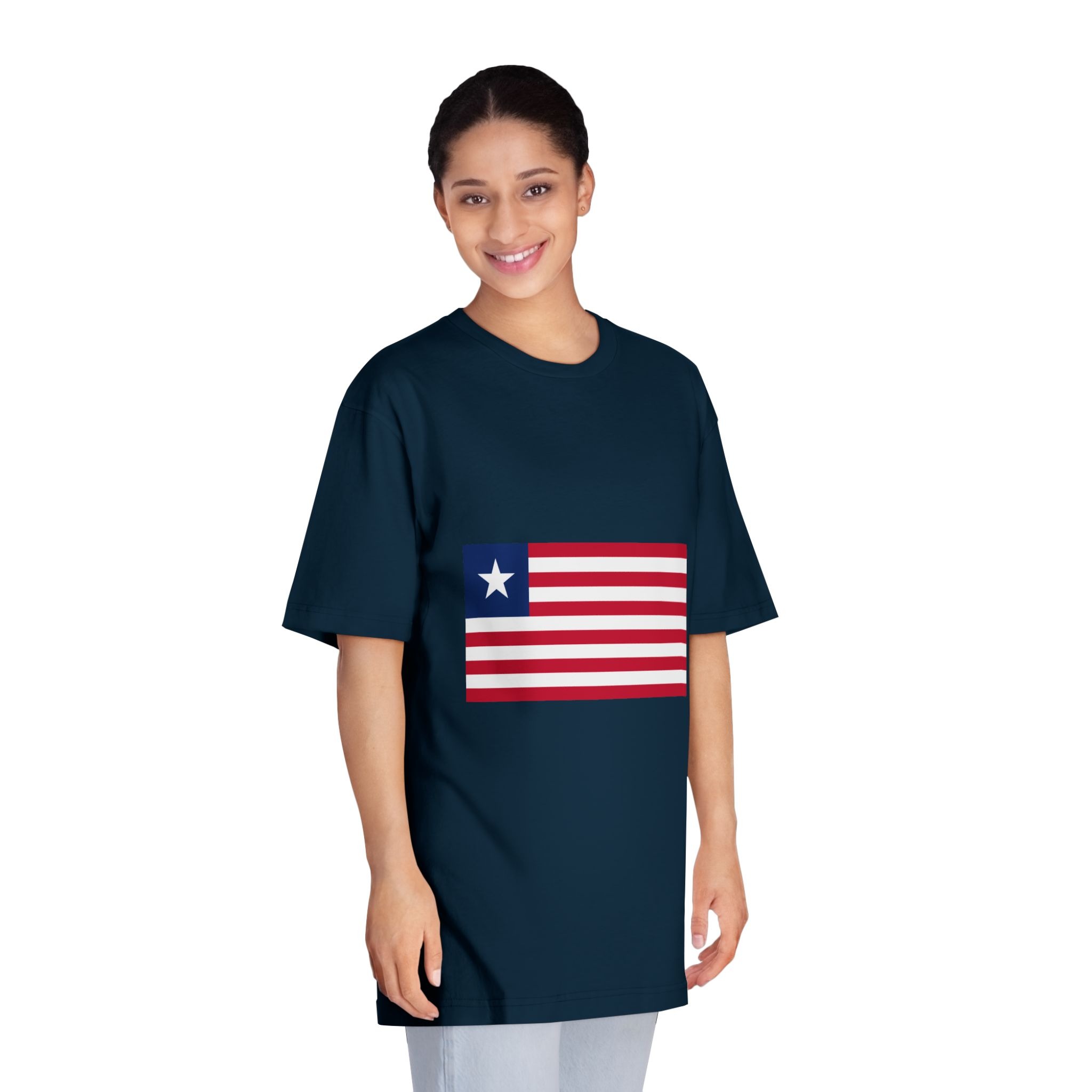 Flag of Liberia Unisex Classic Crewneck T Shirt - Image 19