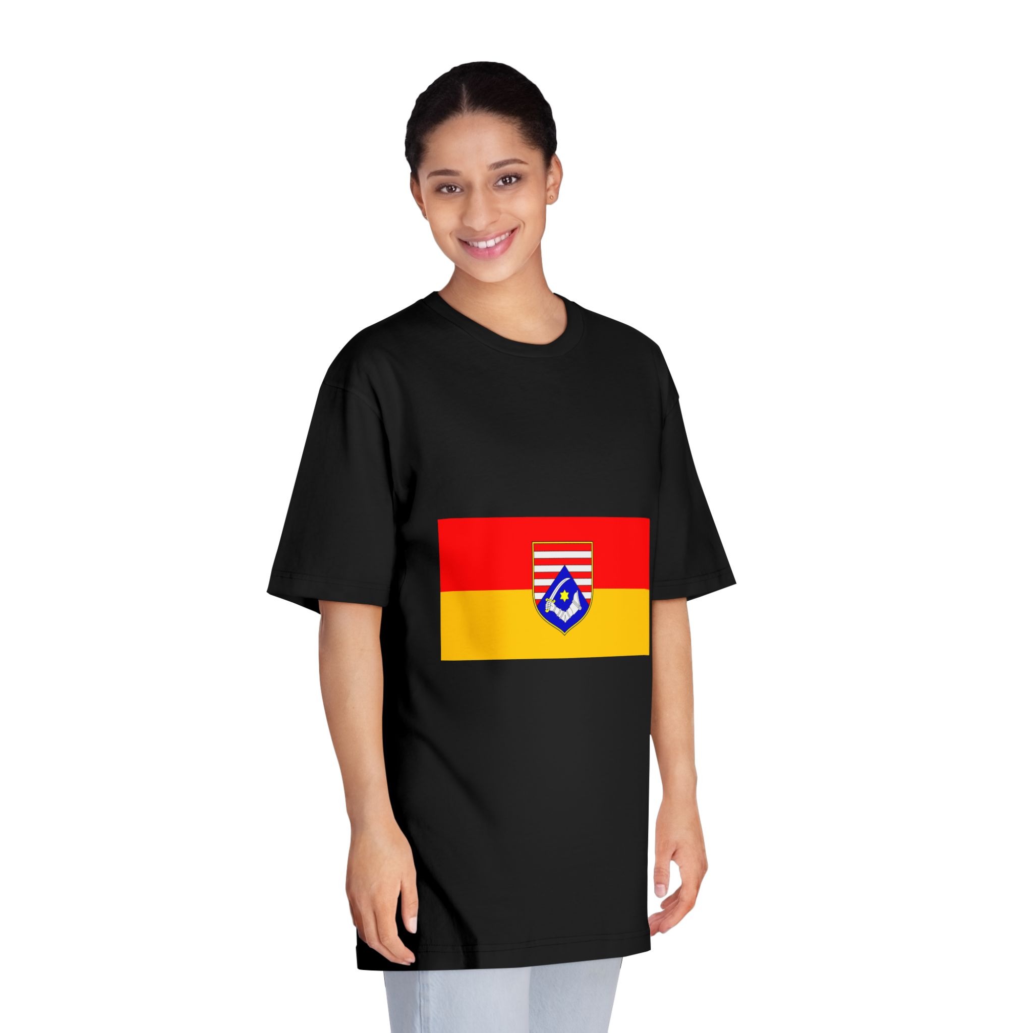 Flag of Karlovac County Unisex Classic Crewneck T Shirt - Image 7