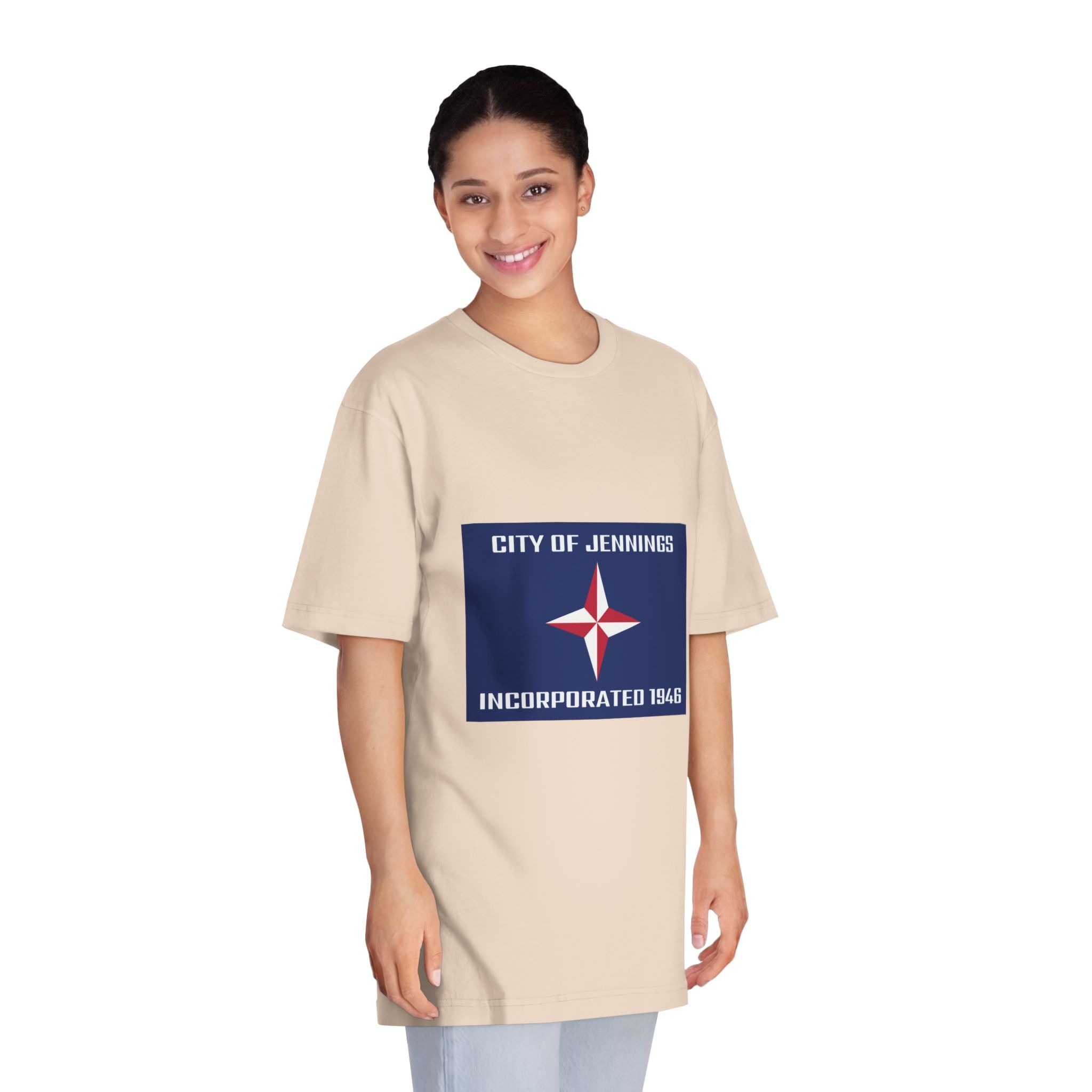 Flag of Jennings, Missouri Unisex Classic Crewneck T Shirt - Image 11
