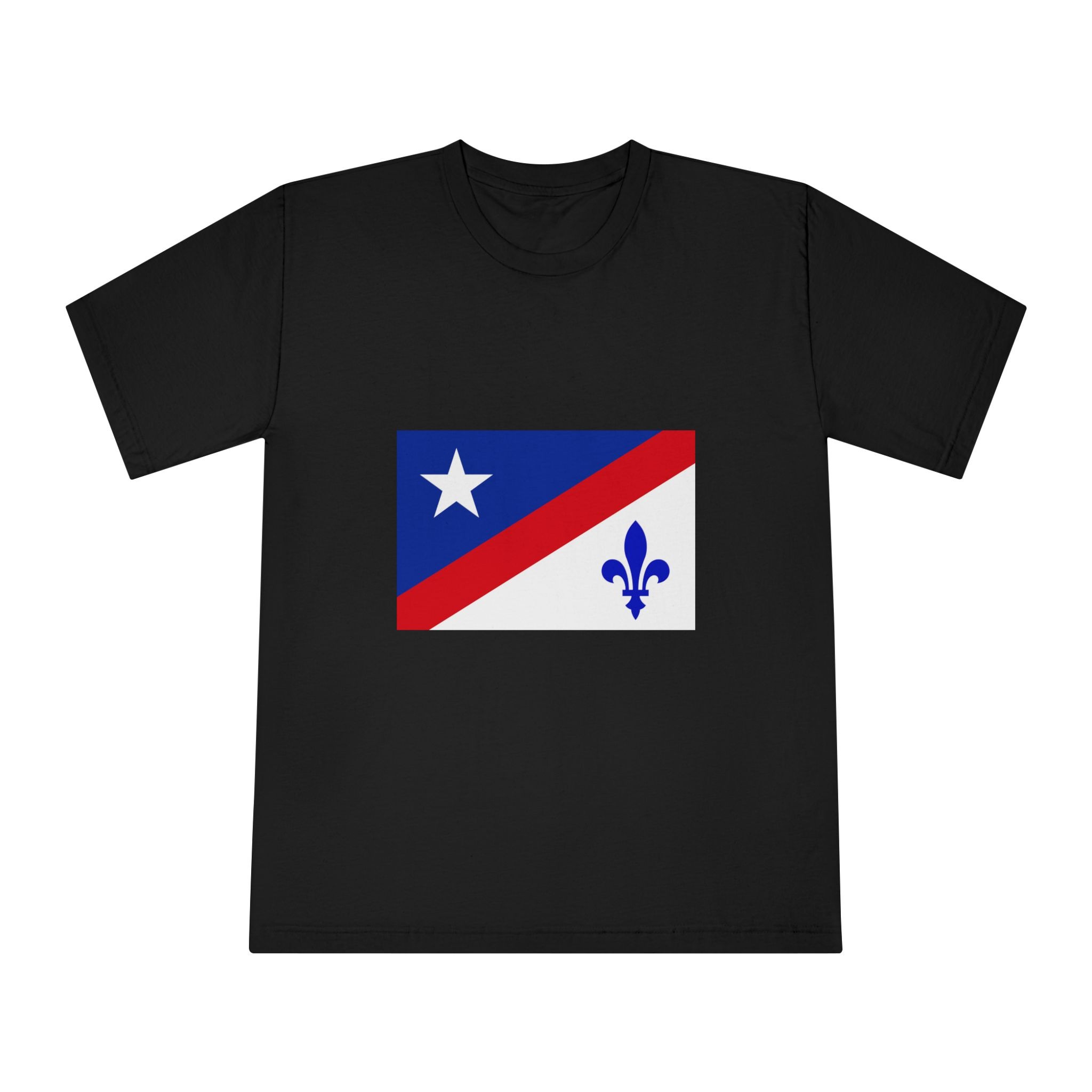 Drapeau Francoamericain Frenchamerican Tricolor Flag Symbol Francophone Comm Unisex Classic Crewneck T Shirt - Image 5