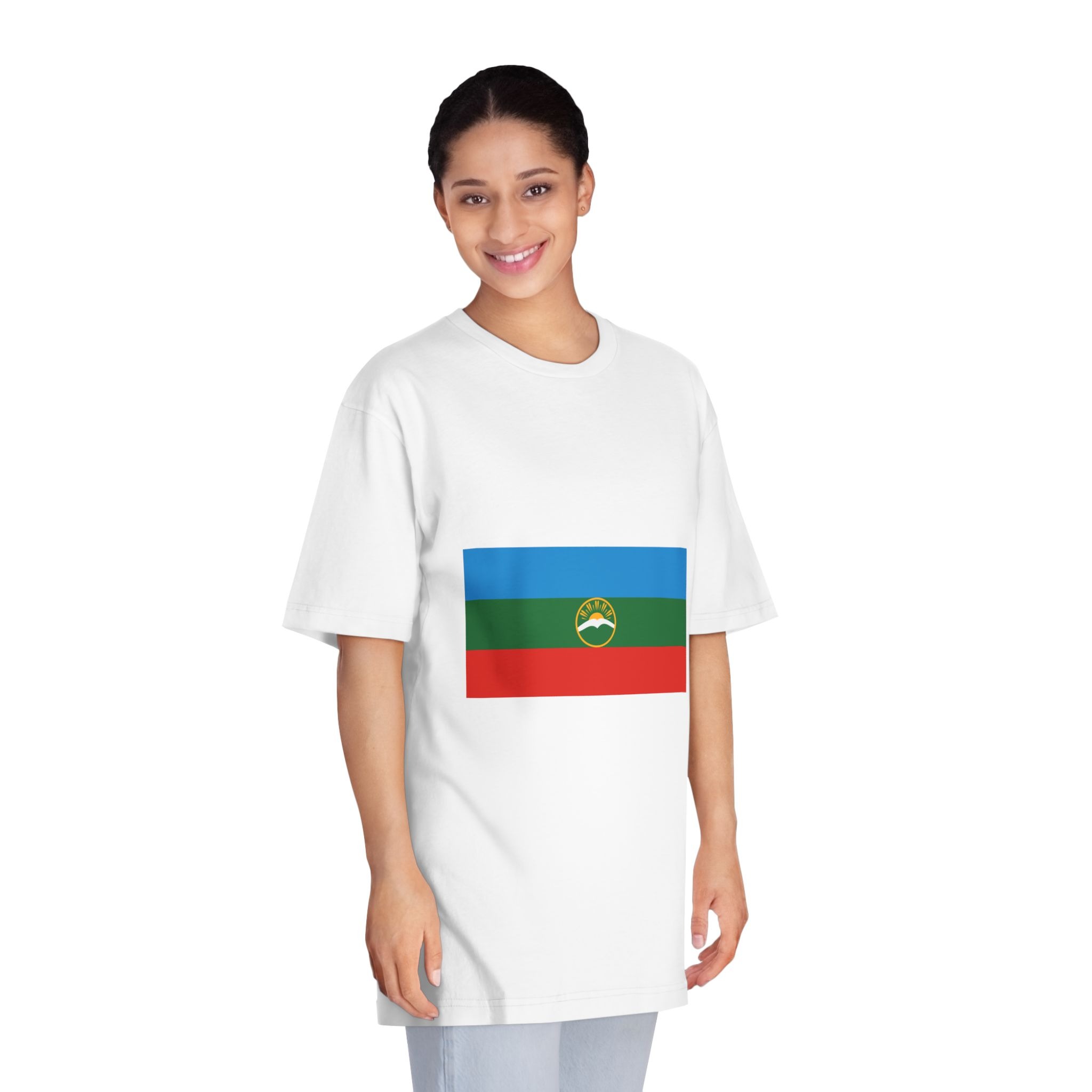Flag of Karachay Cherkessia Unisex Classic Crewneck T Shirt - Image 3