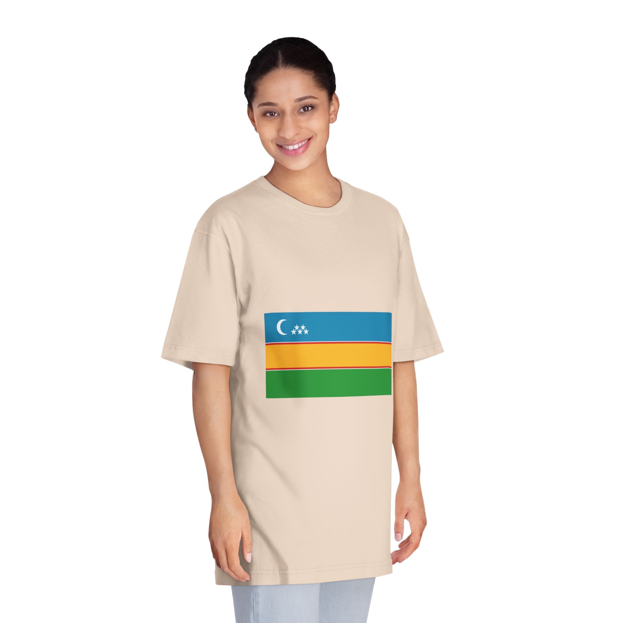 Flag of Karakalpakstan Unisex Classic Crewneck T Shirt - Image 11