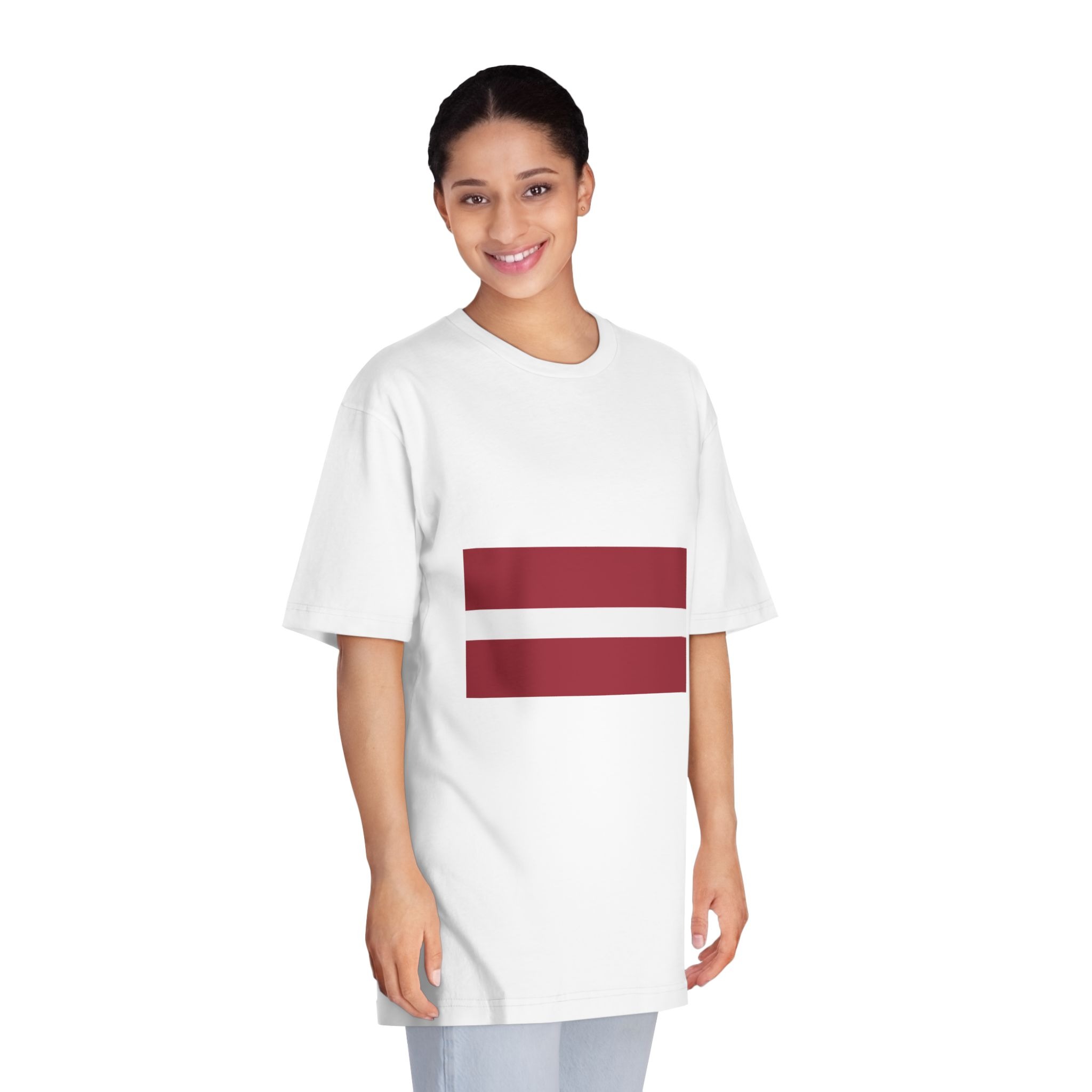 Flag of Latvia Unisex Classic Crewneck T Shirt - Image 3