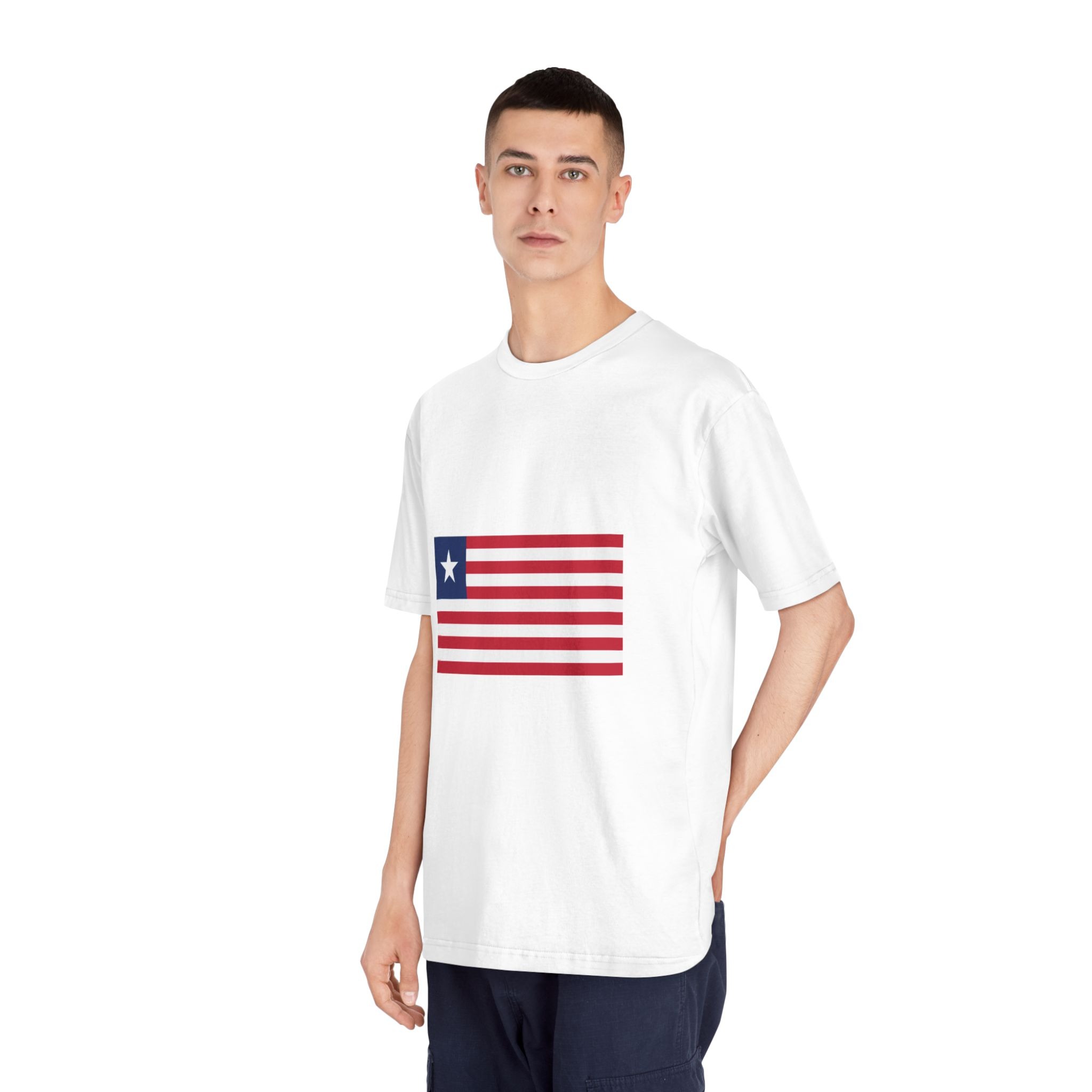 Flag of Liberia Unisex Classic Crewneck T Shirt - Image 4