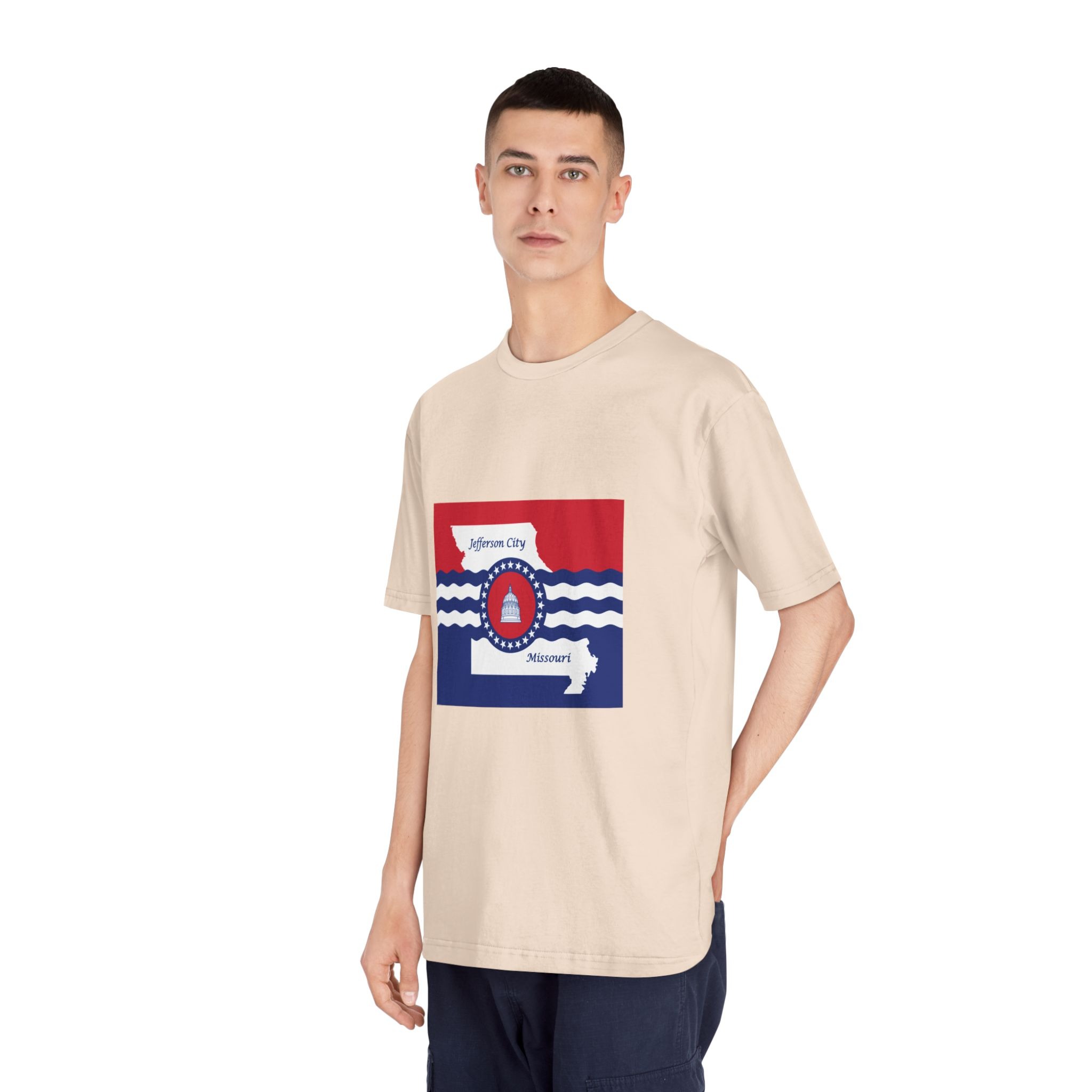 Flag of Jefferson City, Missouri Unisex Classic Crewneck T Shirt - Image 12