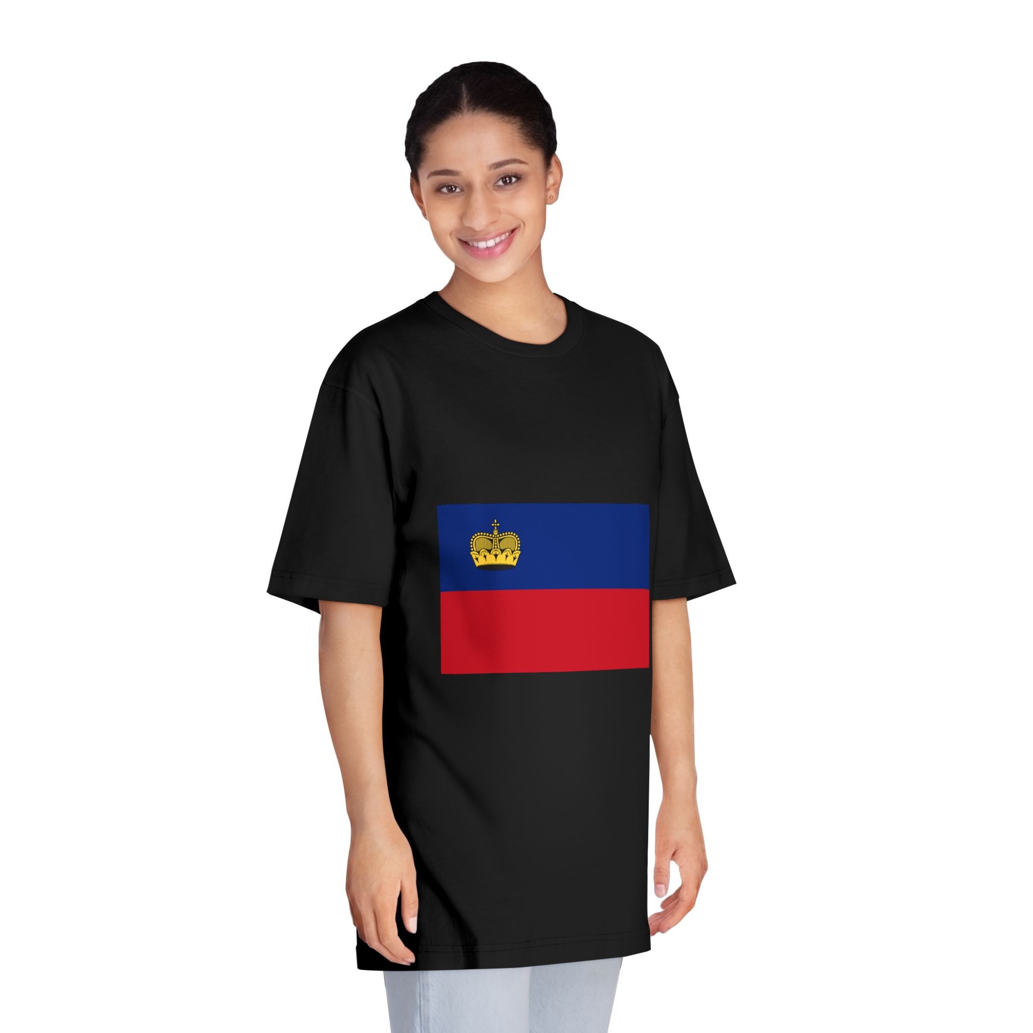 Flag of Liechtenstein Unisex Classic Crewneck T Shirt - Image 7