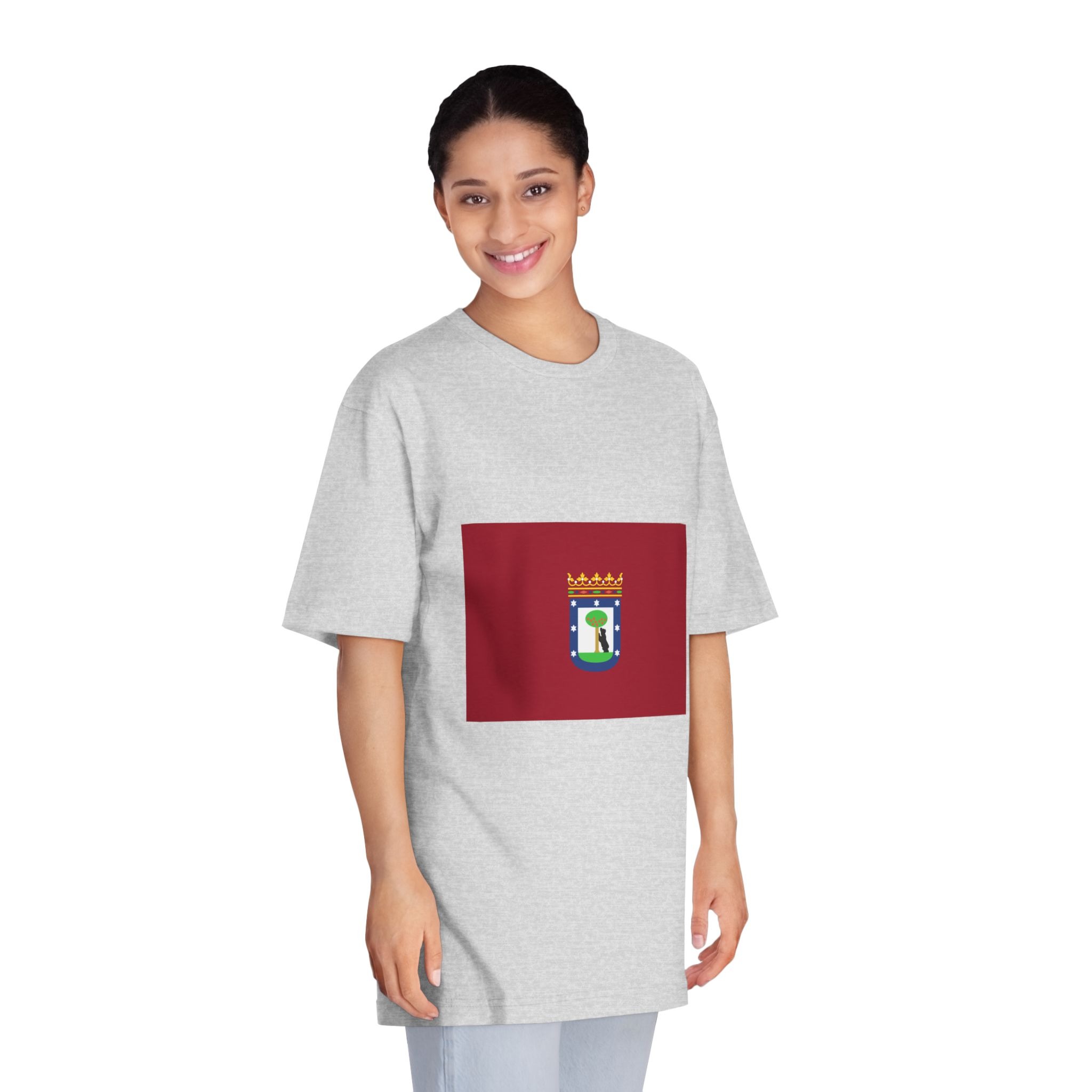 Bandera de La Ciudad de Madrid Unisex Classic Crewneck T Shirt - Image 15