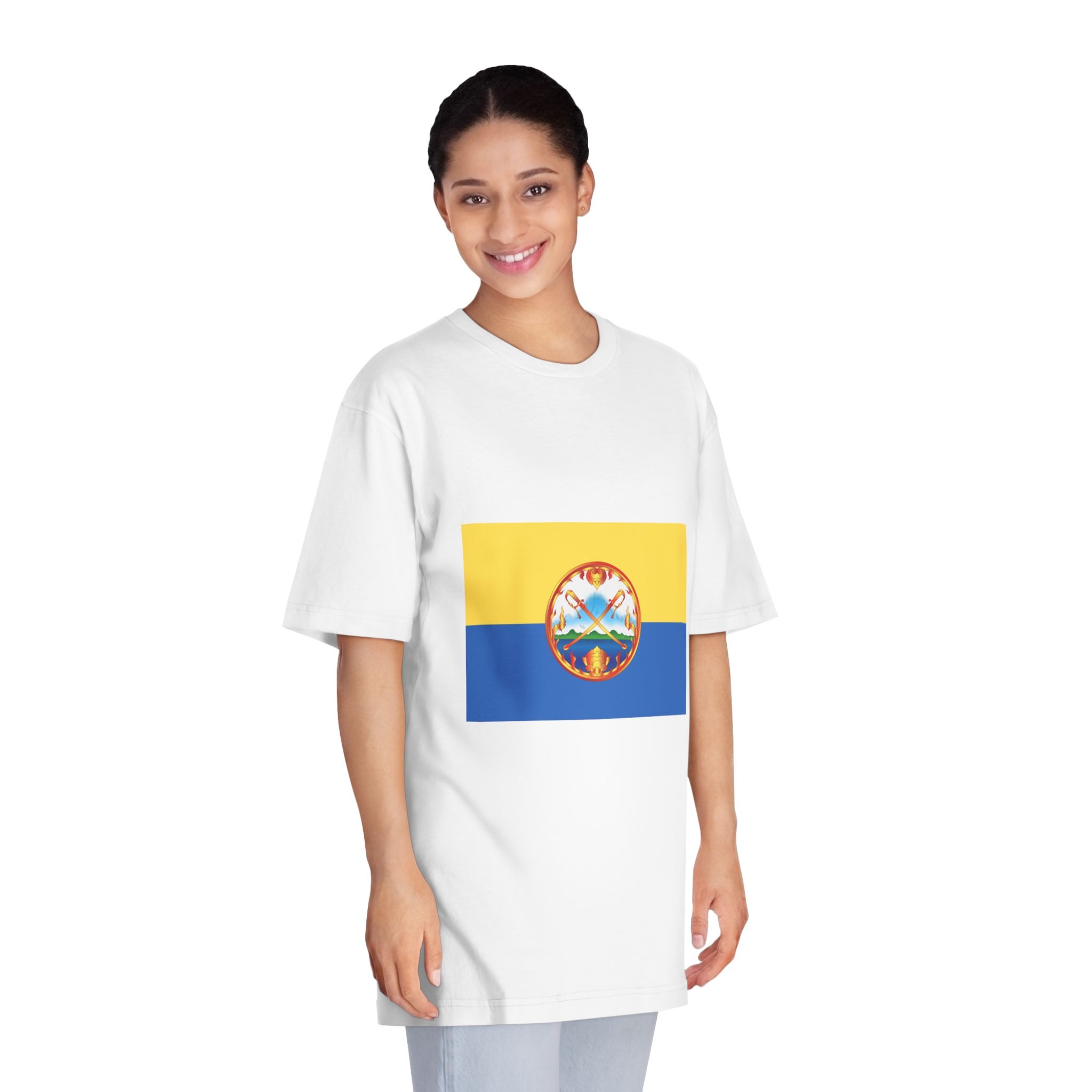 Flag of Krabi (blue Yellow) Unisex Classic Crewneck T Shirt - Image 3