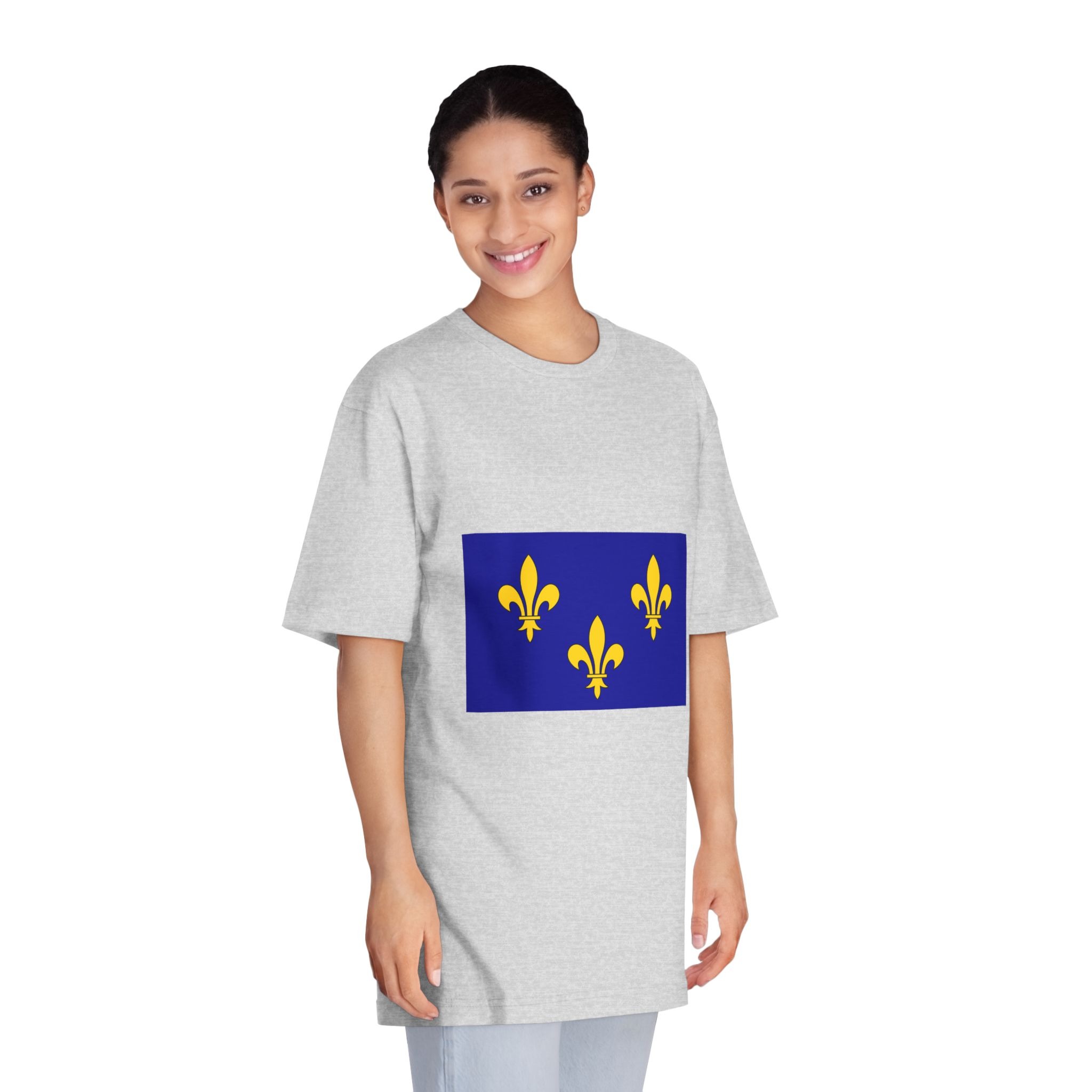 Cultural Flag of Île de France Unisex Classic Crewneck T Shirt - Image 15