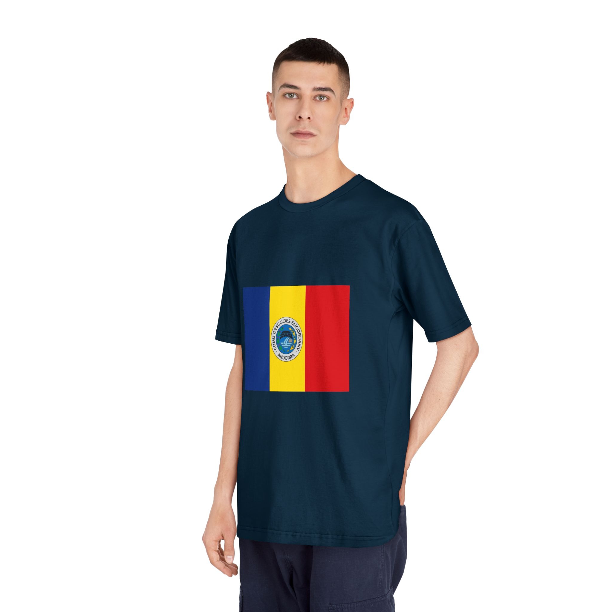 Bandera de Escaldes Engordany Unisex Classic Crewneck T Shirt - Image 20