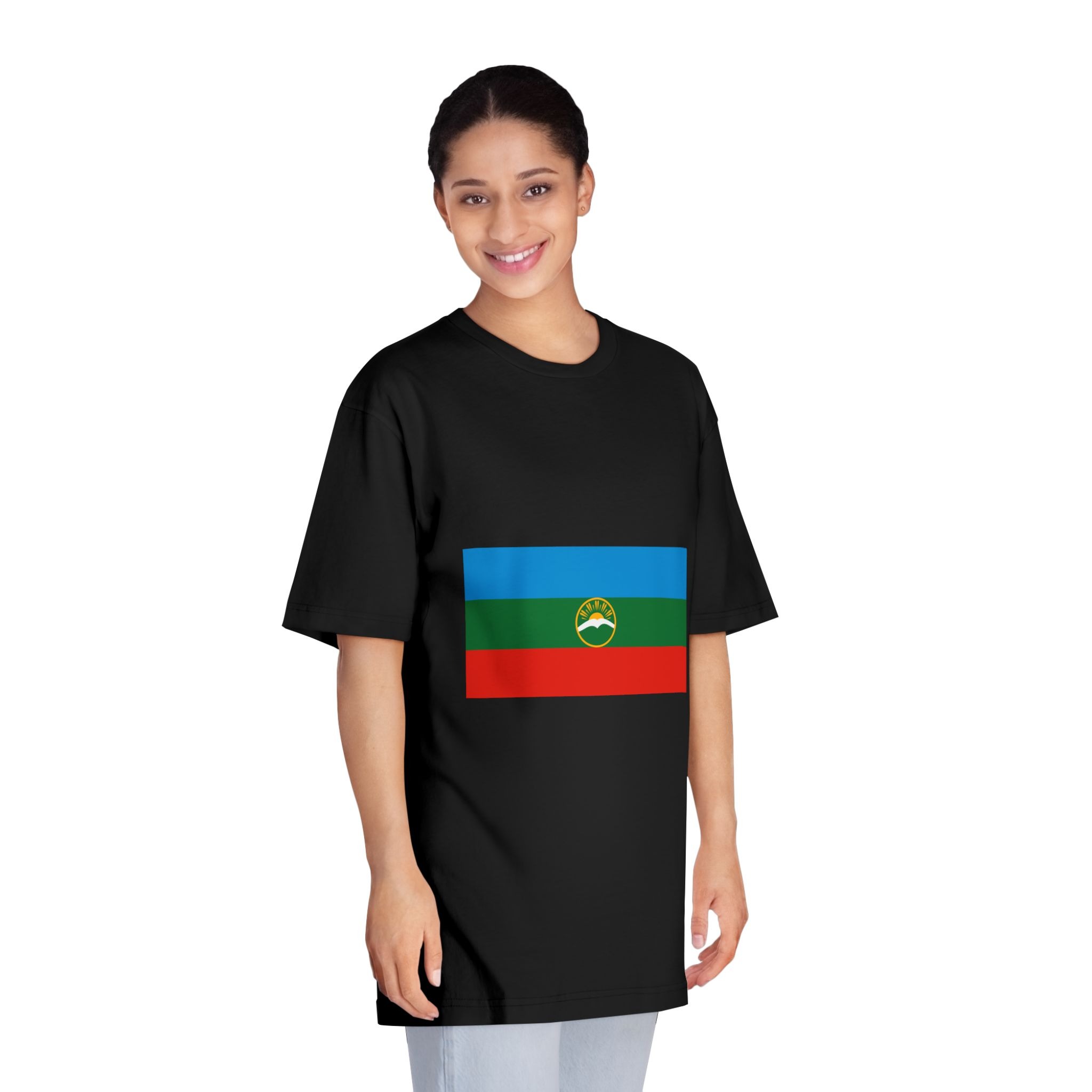 Flag of Karachay Cherkessia Unisex Classic Crewneck T Shirt - Image 7