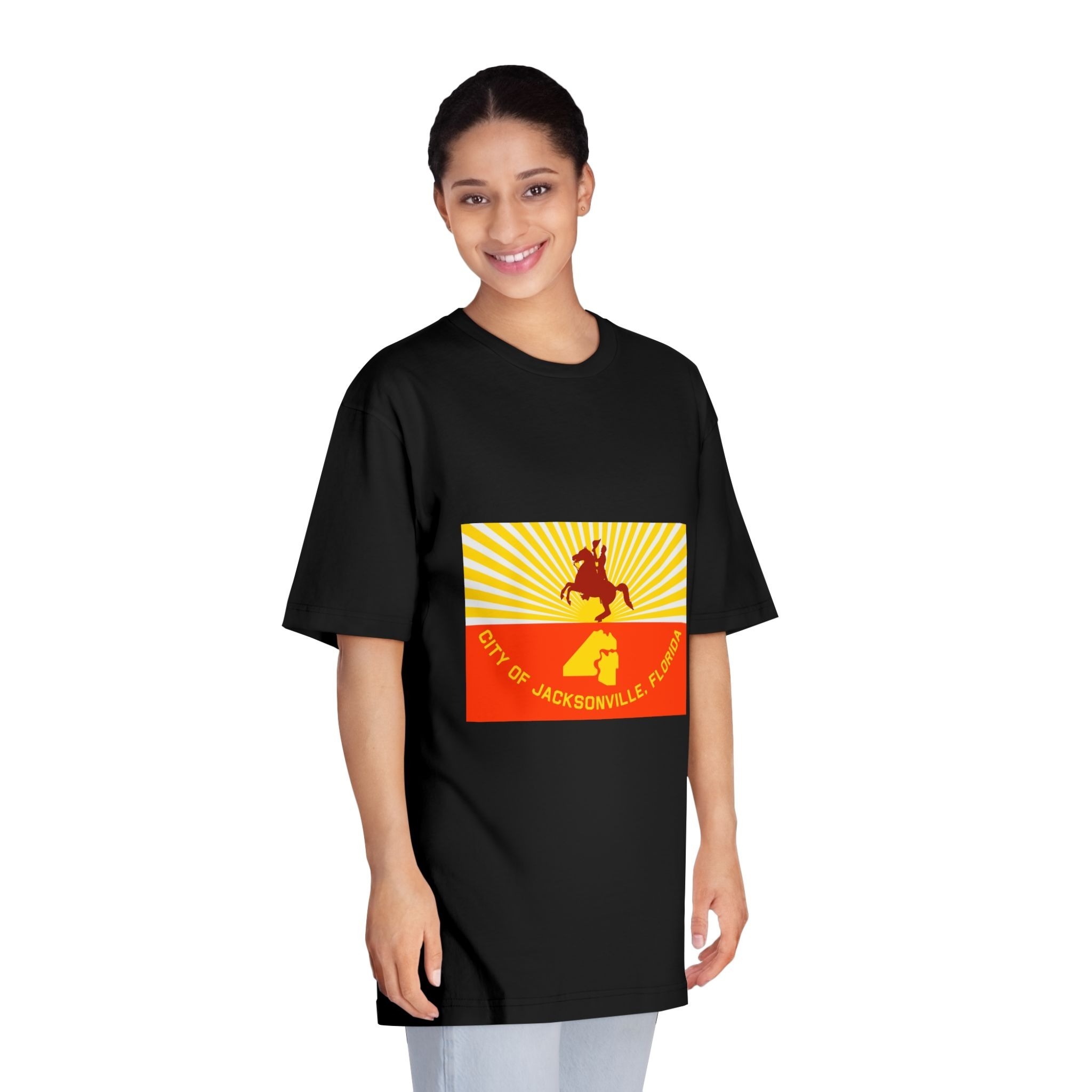 Flag of Jacksonville Florida Unisex Classic Crewneck T Shirt - Image 7