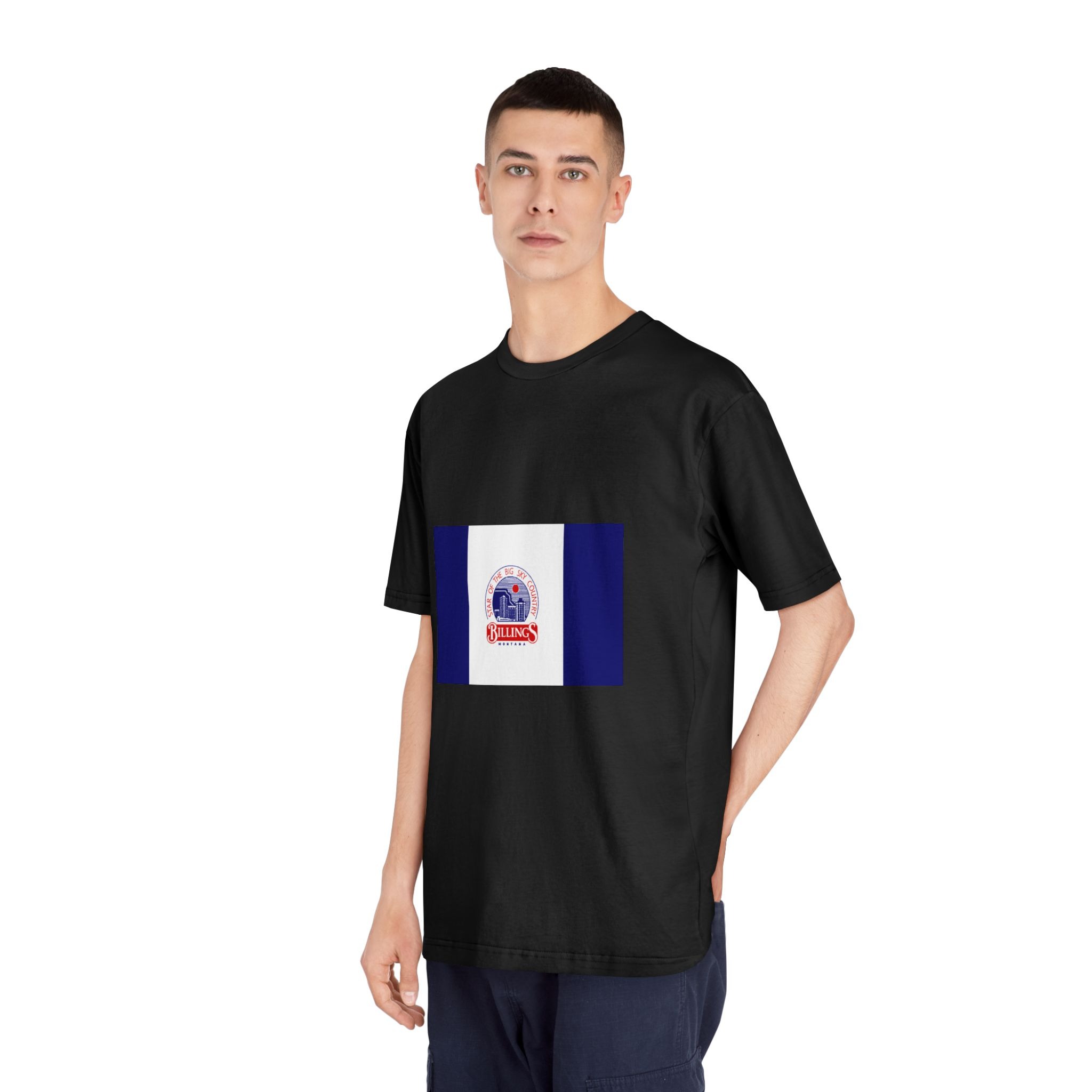 Flag of Billings, Montana Unisex Classic Crewneck T Shirt - Image 8