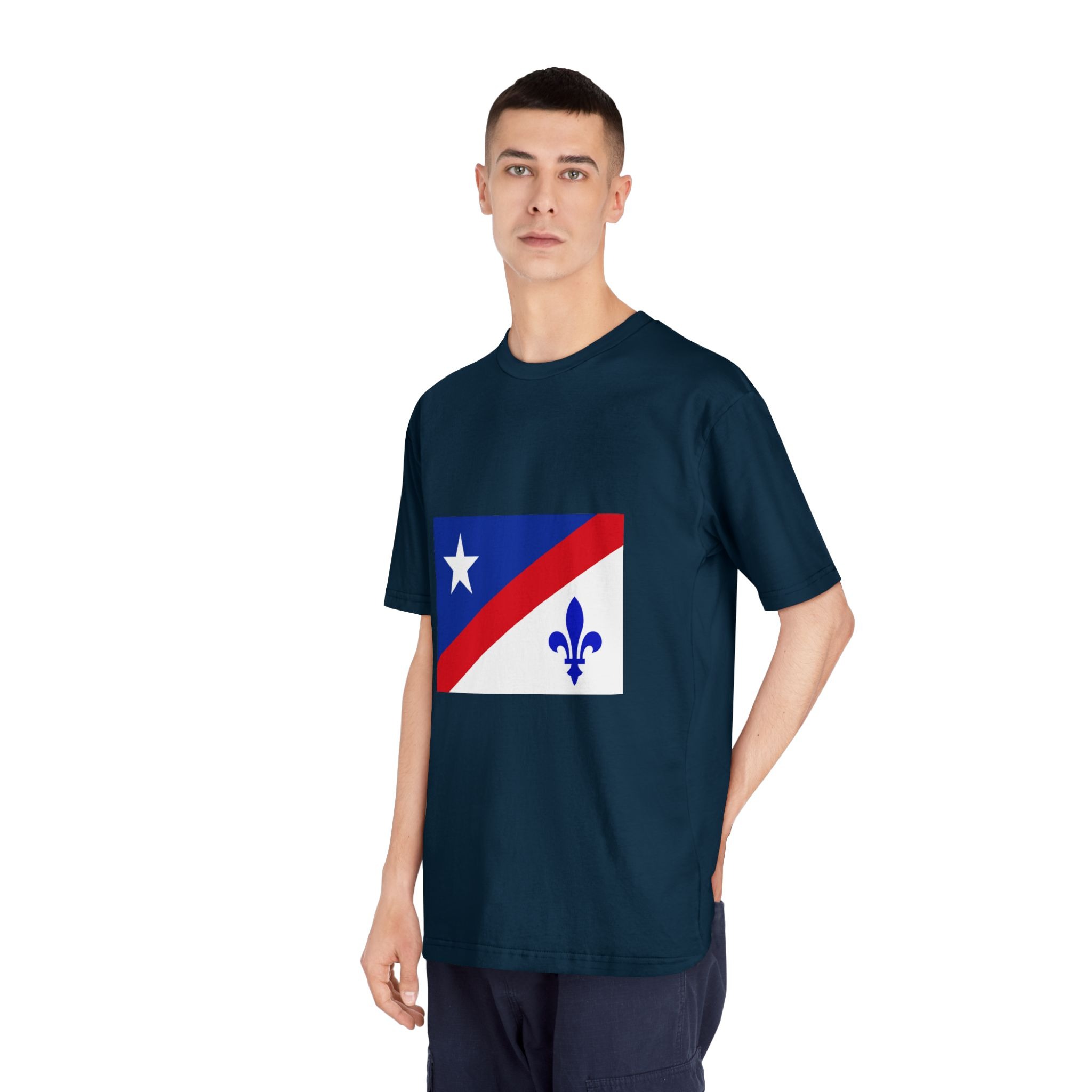 Drapeau Francoamericain Frenchamerican Tricolor Flag Symbol Francophone Comm Unisex Classic Crewneck T Shirt - Image 20
