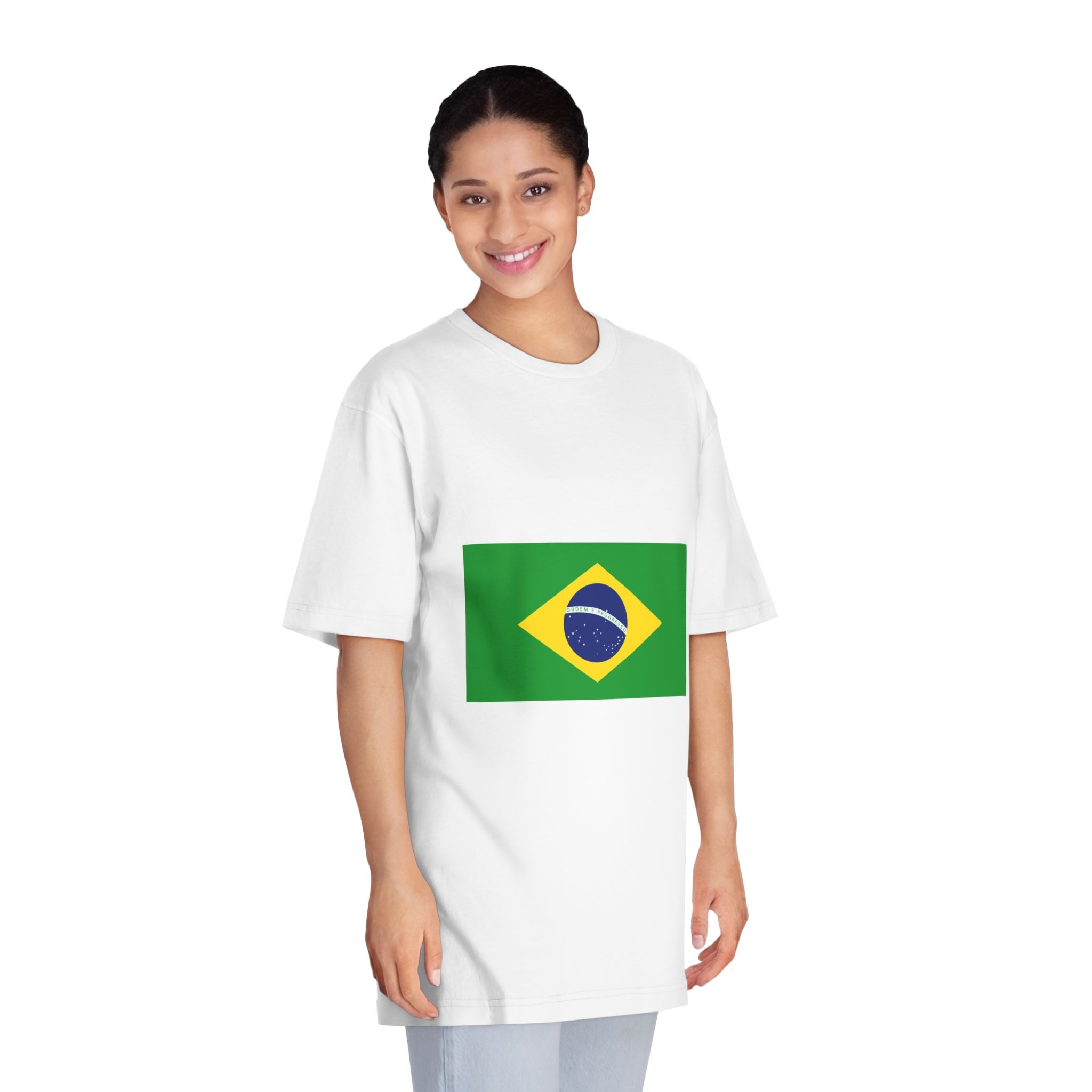 Brasil Flag Unisex Classic Crewneck T Shirt - Image 3
