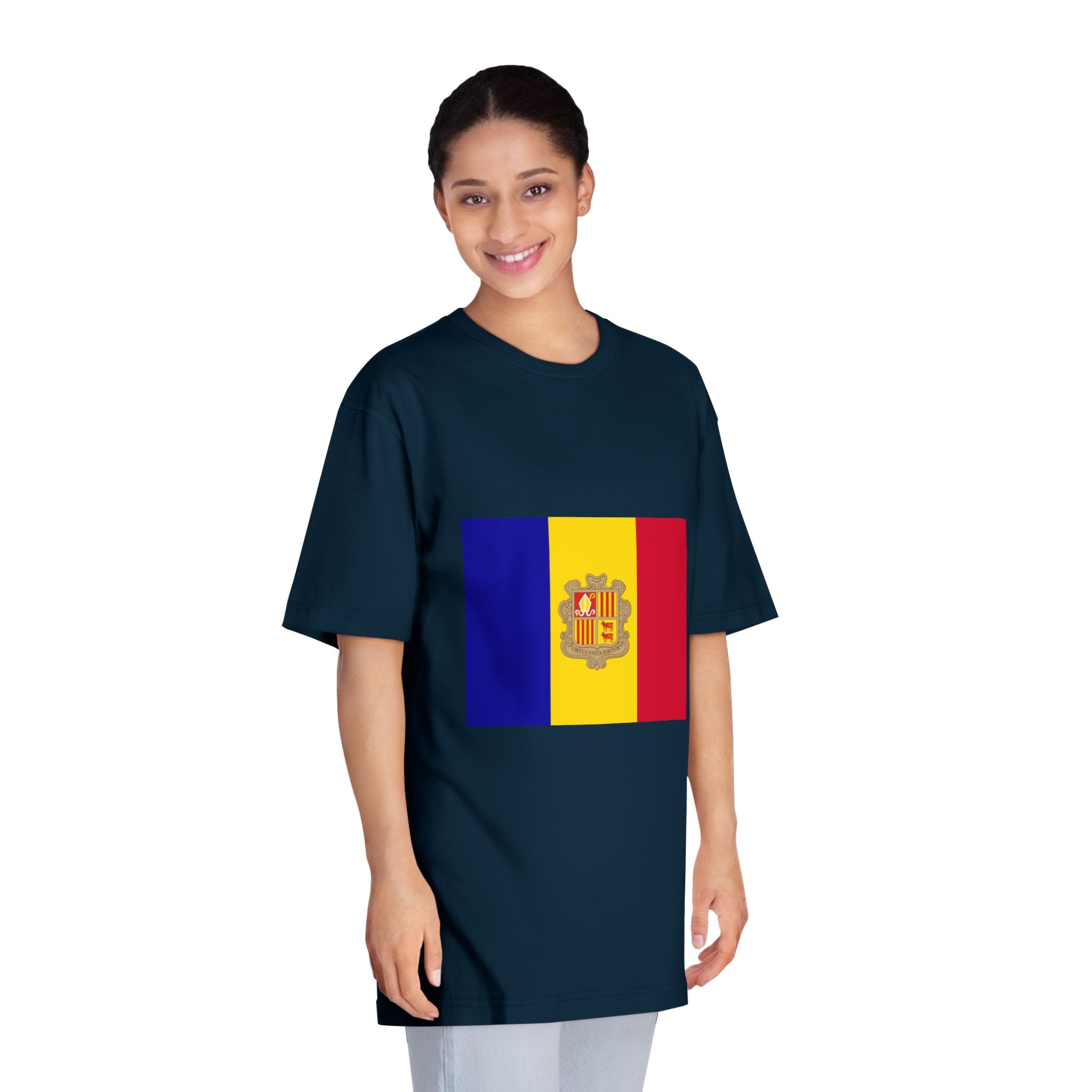 Flag of Andorra Unisex Classic Crewneck T Shirt - Image 19