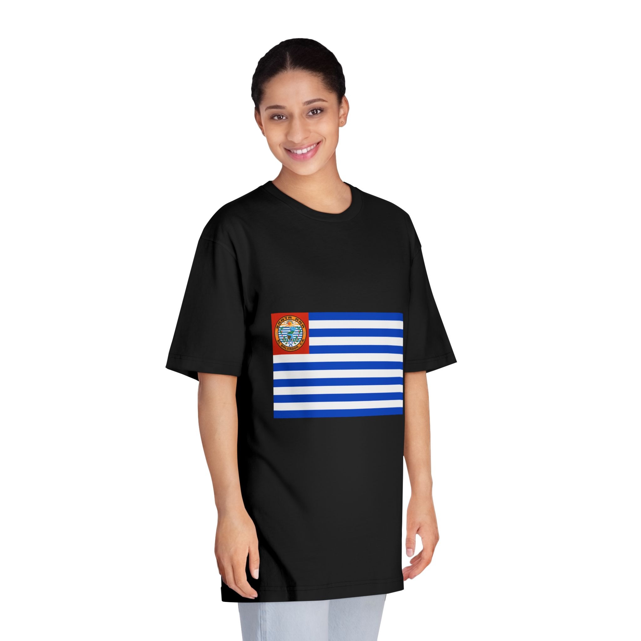 Bandera de Santa Ana, El Salvador Unisex Classic Crewneck T Shirt - Image 7