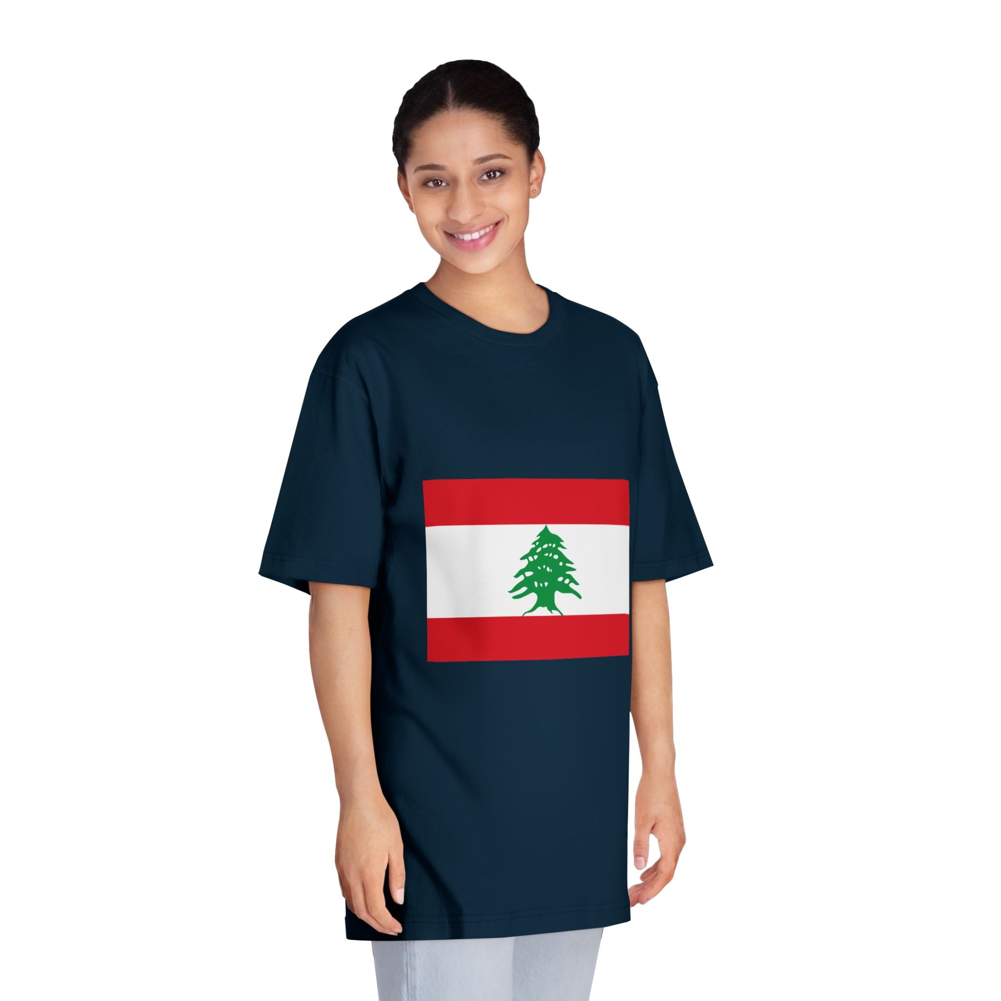 Flag of Lebanon Unisex Classic Crewneck T Shirt - Image 19