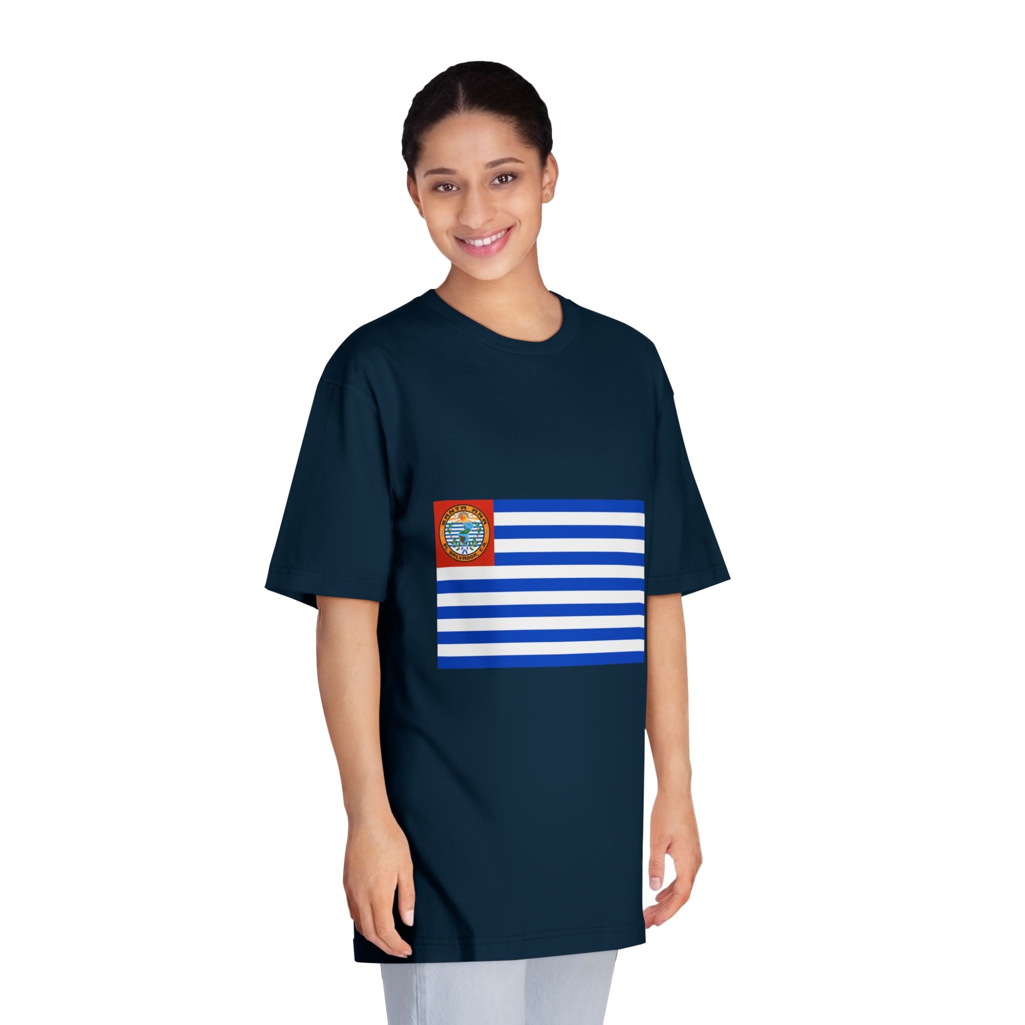 Bandera de Santa Ana, El Salvador Unisex Classic Crewneck T Shirt - Image 19