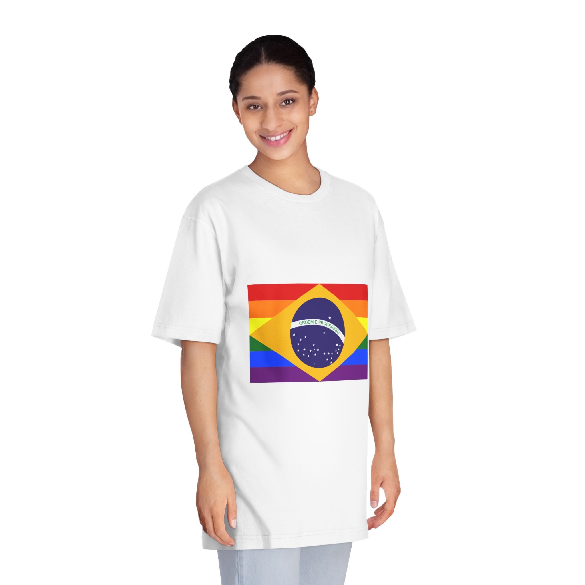 Brazil Gay Flag Unisex Classic Crewneck T Shirt - Image 3
