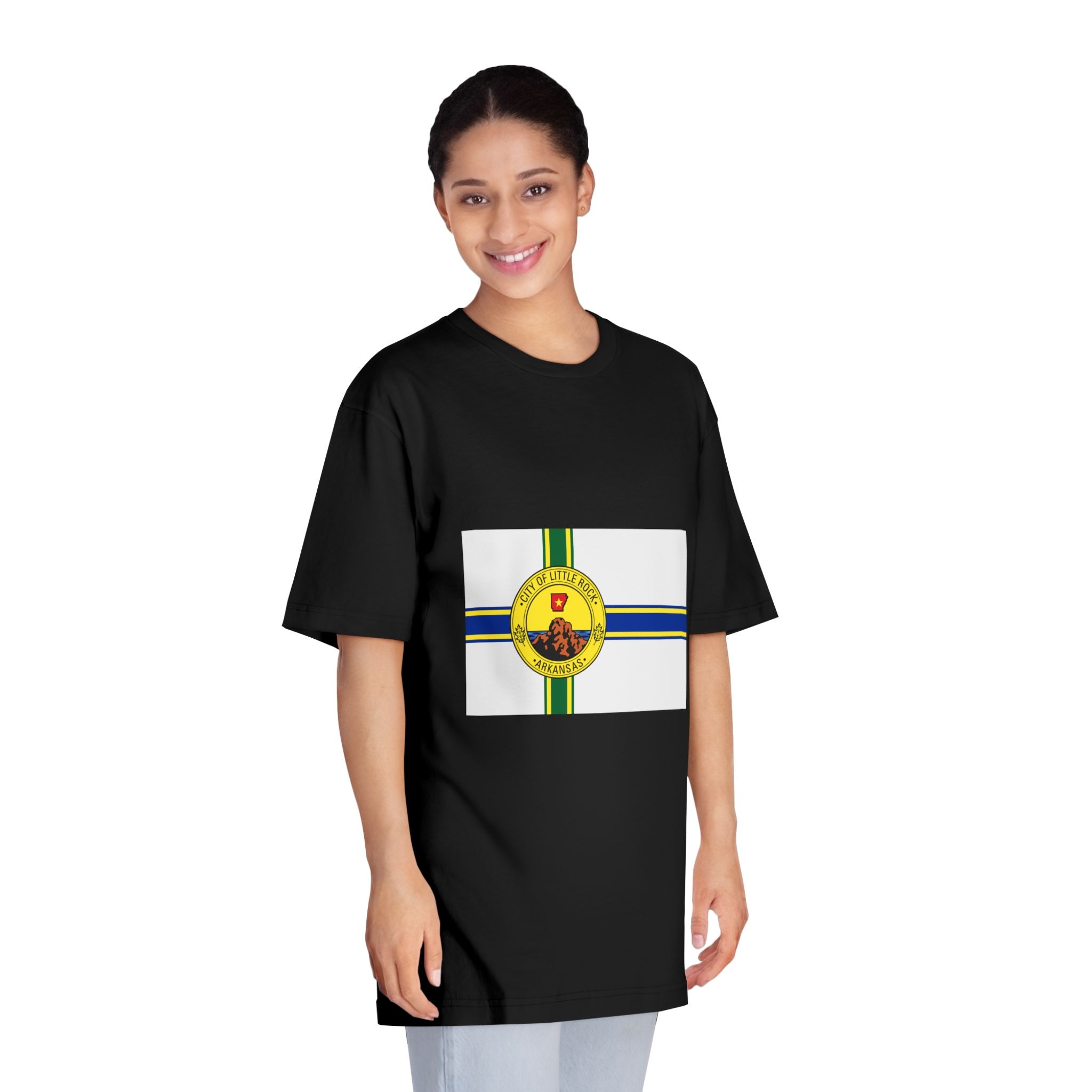 Flag of Little Rock, Arkansas Unisex Classic Crewneck T Shirt - Image 7