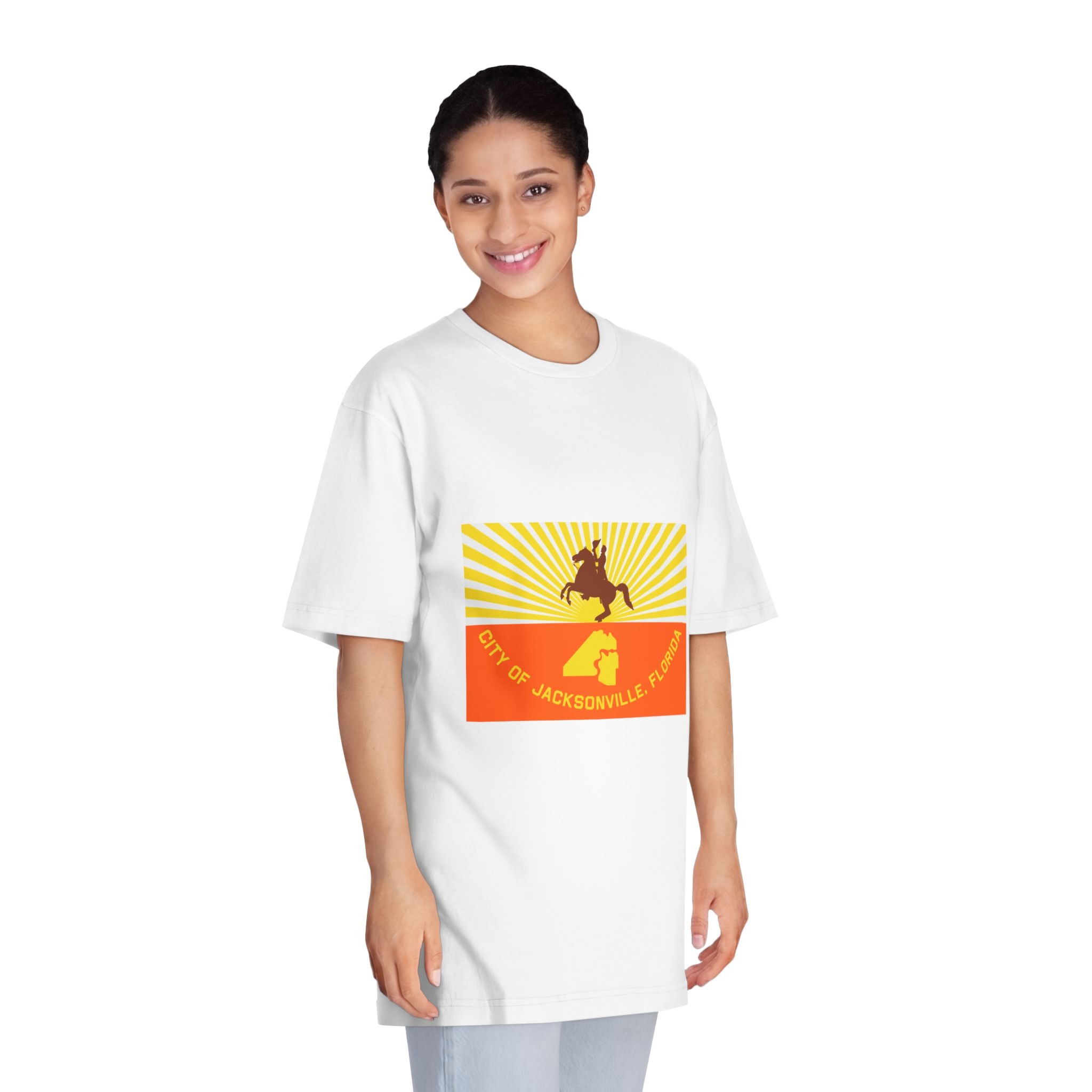 Flag of Jacksonville, Florida Unisex Classic Crewneck T Shirt - Image 3