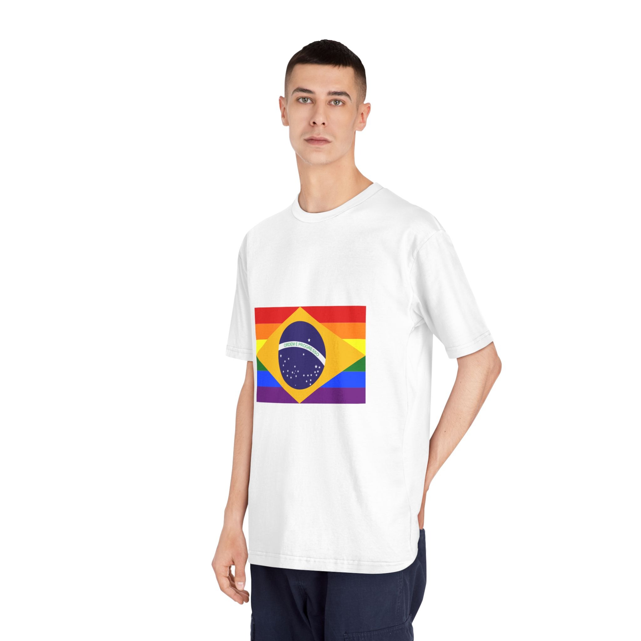 Brazil Gay Flag Unisex Classic Crewneck T Shirt - Image 4