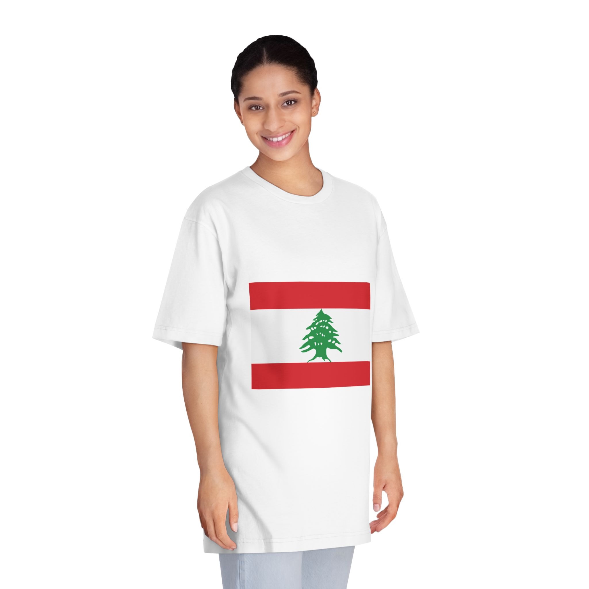 Flag of Lebanon Unisex Classic Crewneck T Shirt - Image 3