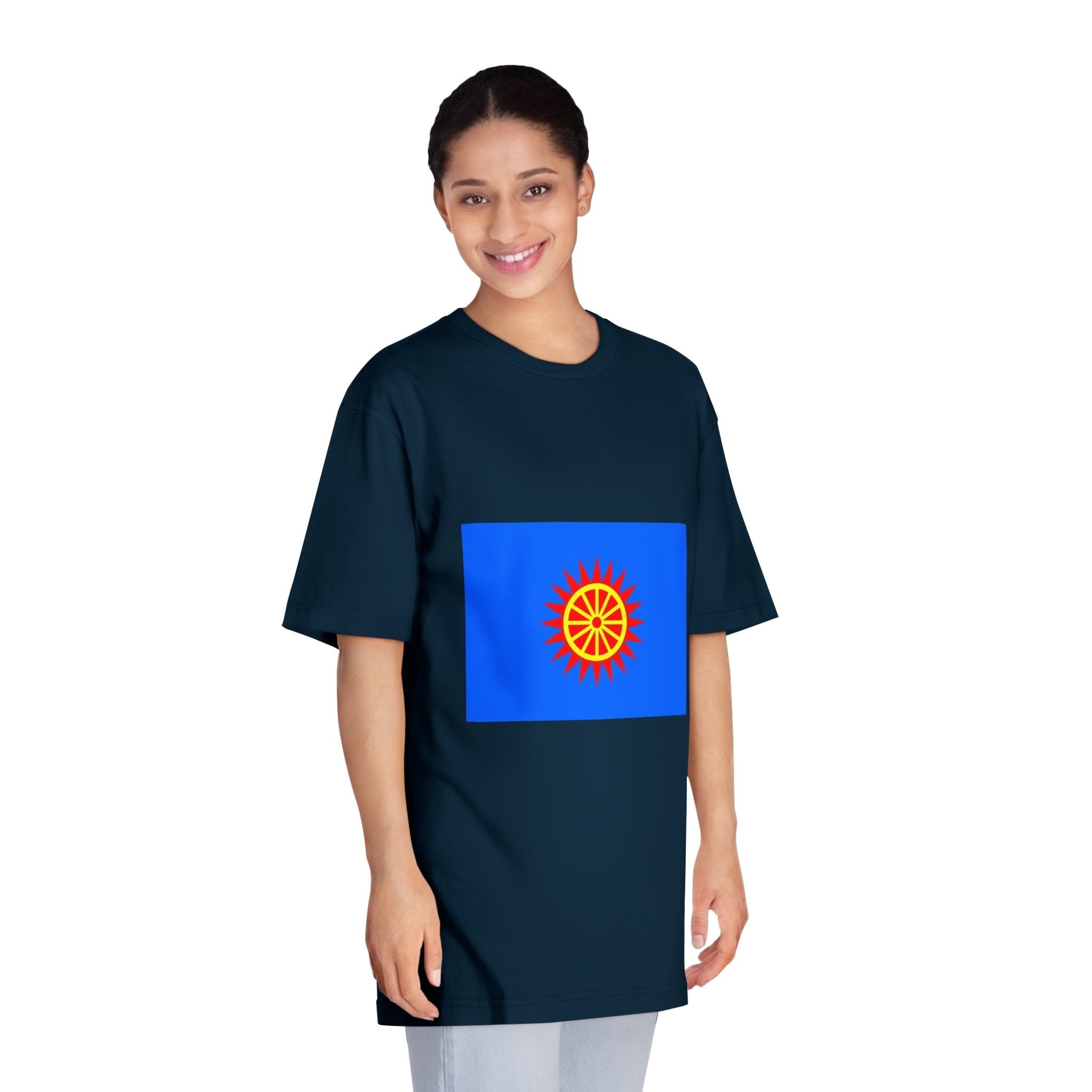 Flag of Obukhiv Raion Unisex Classic Crewneck T Shirt - Image 19
